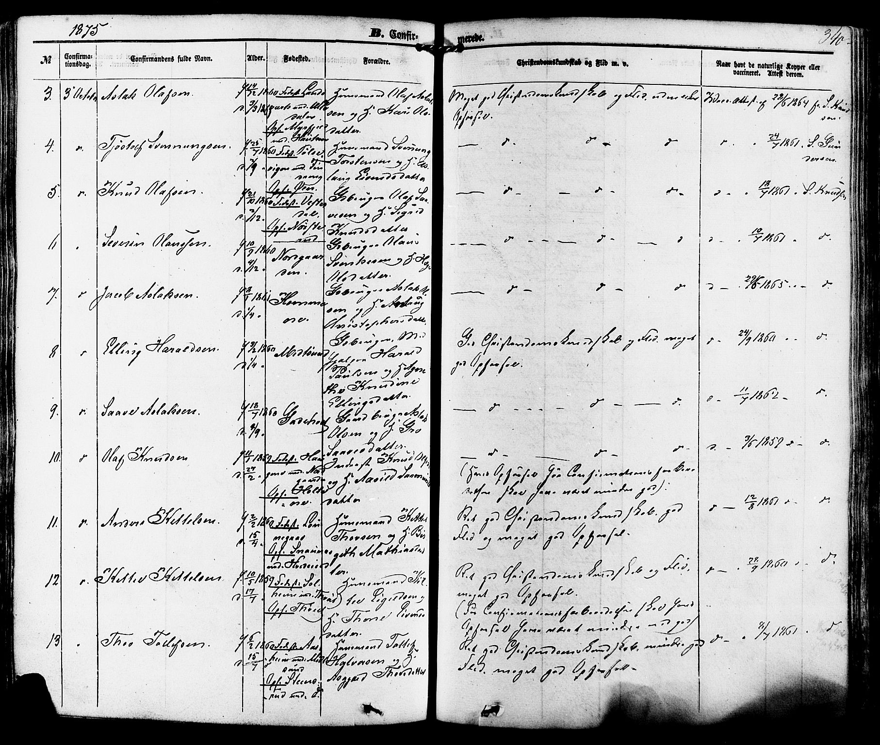 Kviteseid kirkebøker, SAKO/A-276/F/Fa/L0007: Parish register (official) no. I 7, 1859-1881, p. 340