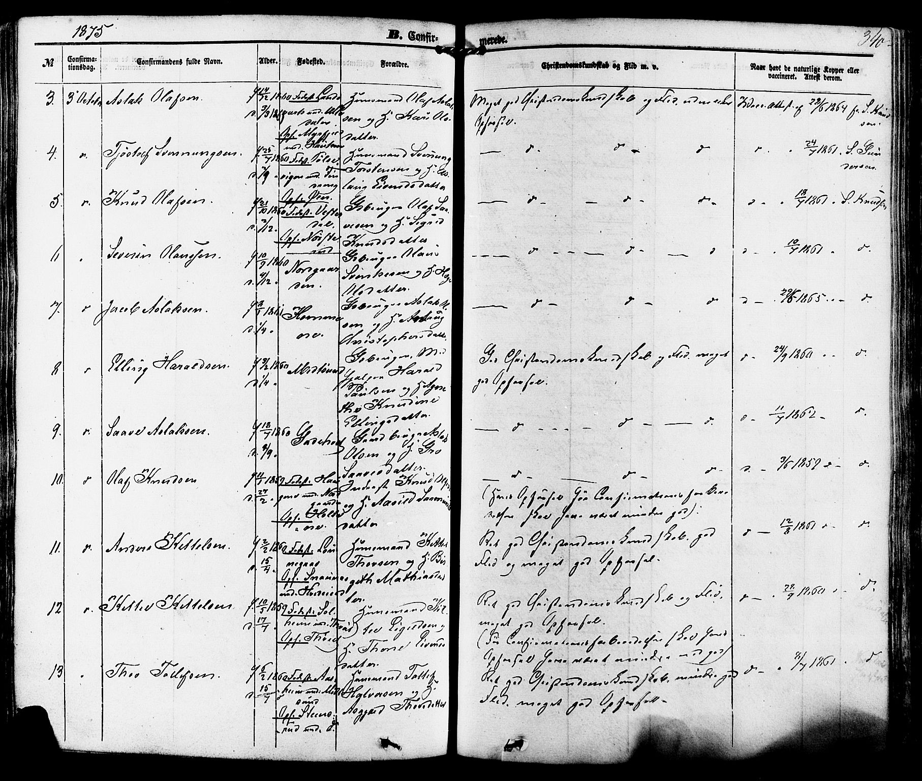 Kviteseid kirkebøker, AV/SAKO-A-276/F/Fa/L0007: Parish register (official) no. I 7, 1859-1881, p. 340