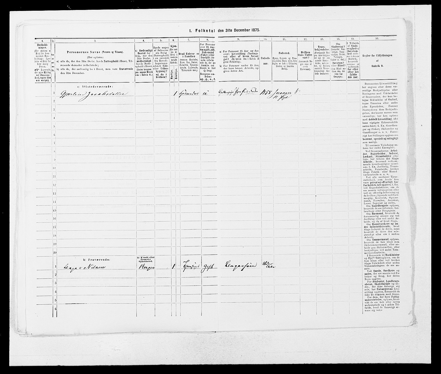 SAB, 1875 census for 1425P Hafslo, 1875, p. 815