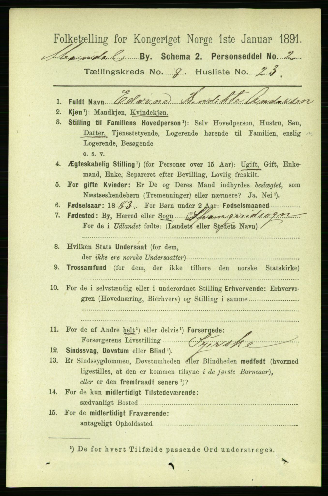 RA, 1891 census for 1002 Mandal, 1891, p. 2474