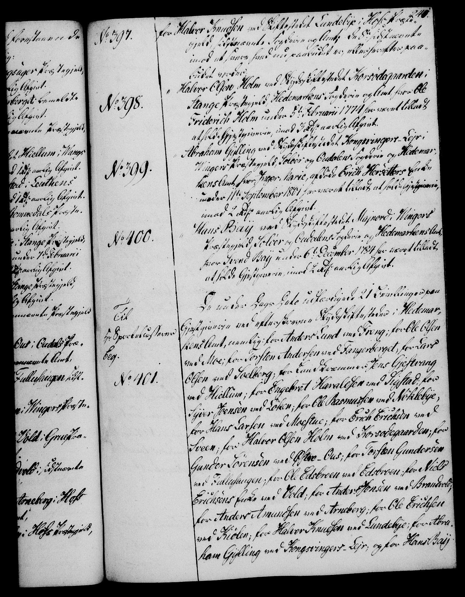 Rentekammeret, Kammerkanselliet, AV/RA-EA-3111/G/Gg/Gga/L0018: Norsk ekspedisjonsprotokoll med register (merket RK 53.18), 1804-1806, p. 241