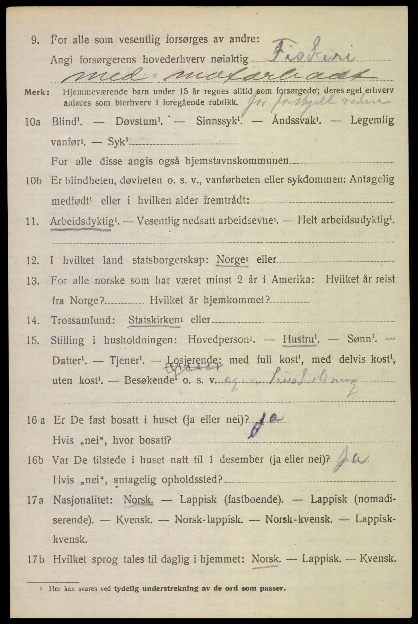 SAT, 1920 census for Hadsel, 1920, p. 5967