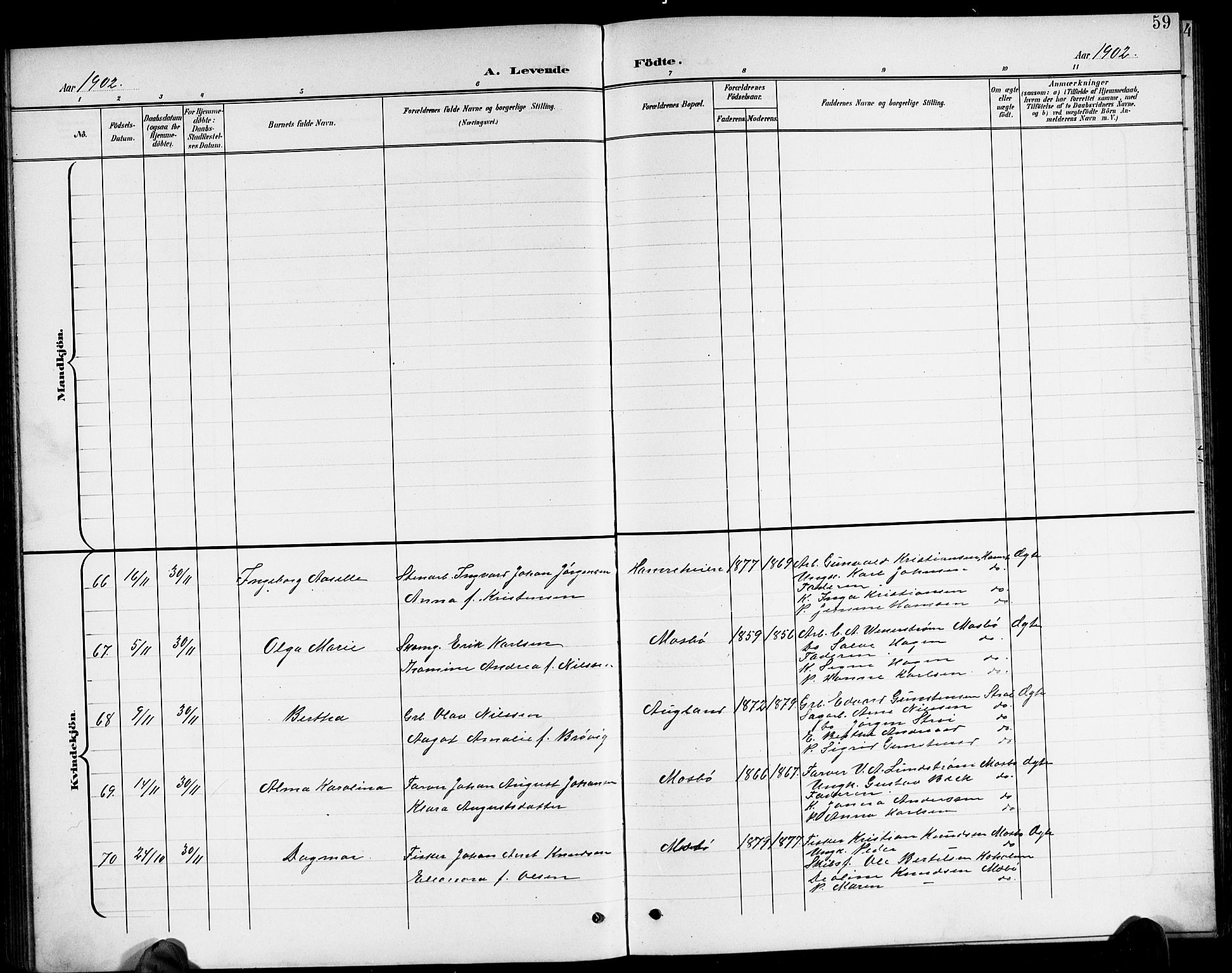 Oddernes sokneprestkontor, AV/SAK-1111-0033/F/Fb/Fba/L0009: Parish register (copy) no. B 9, 1899-1923, p. 59