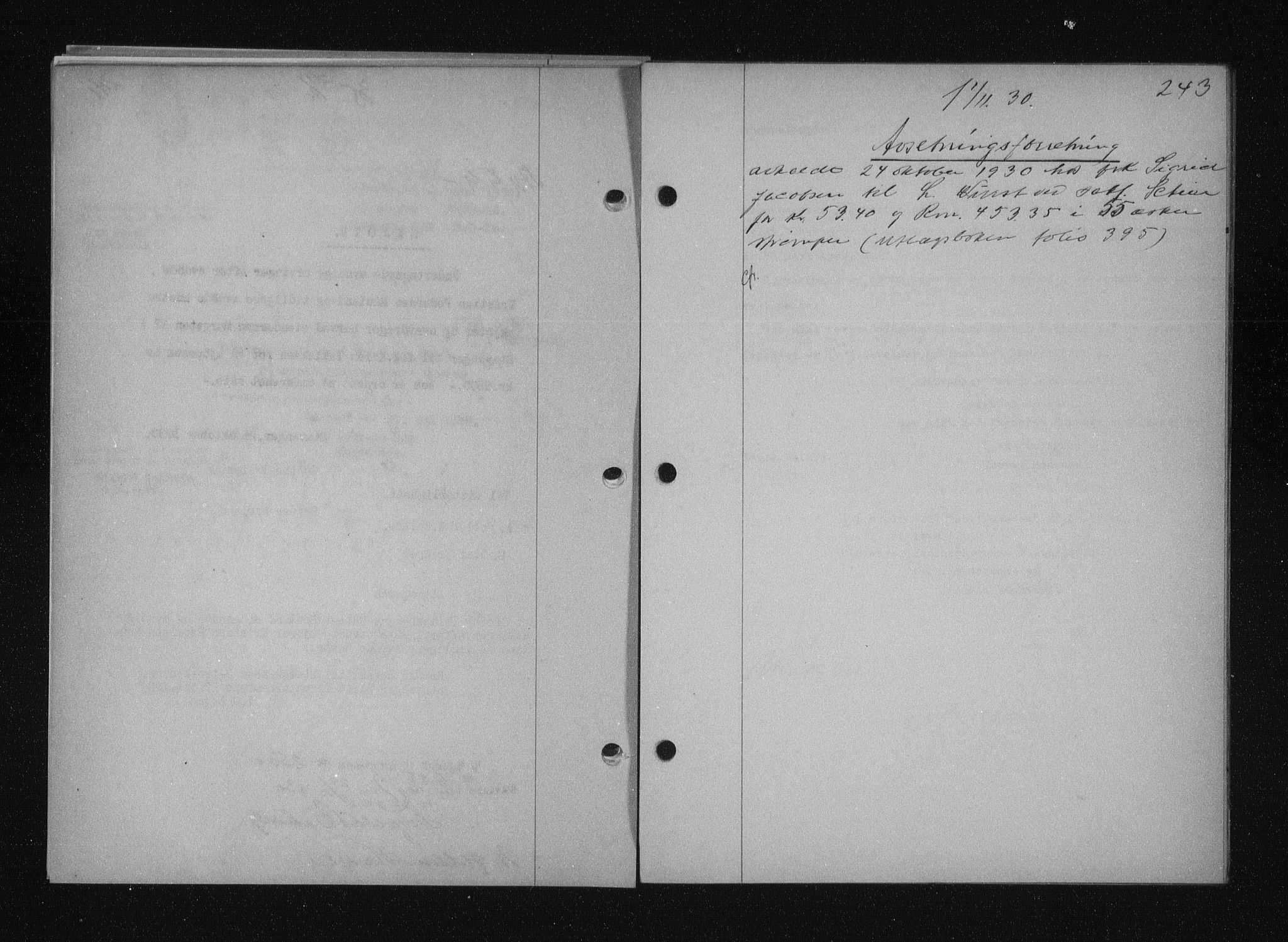 Stavanger byfogd, SAST/A-101408/001/4/41/410/410BB/L0058: Mortgage book no. 48, 1930-1931, Deed date: 01.11.1930