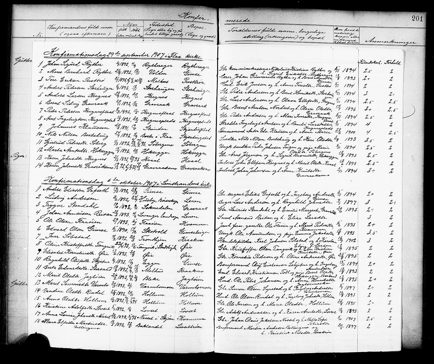 Ministerialprotokoller, klokkerbøker og fødselsregistre - Sør-Trøndelag, SAT/A-1456/691/L1094: Parish register (copy) no. 691C05, 1879-1911, p. 201f