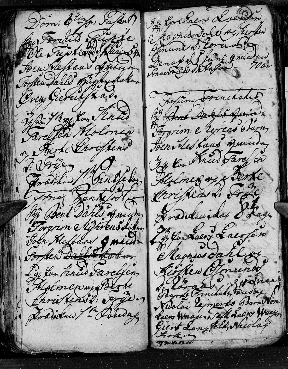 Søgne sokneprestkontor, SAK/1111-0037/F/Fb/Fbb/L0001: Parish register (copy) no. B 1, 1779-1802, p. 93