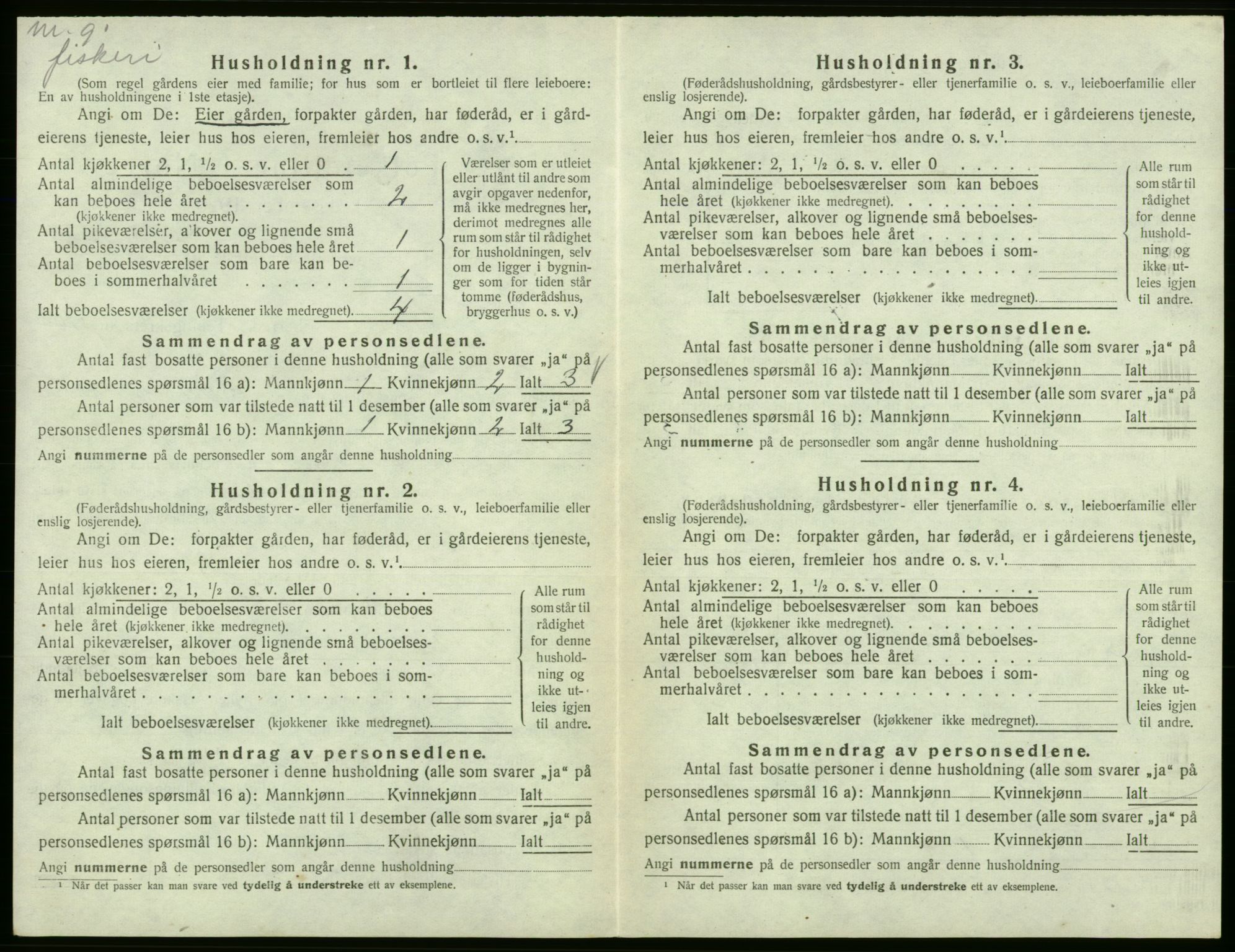 SAB, 1920 census for Fitjar, 1920, p. 588