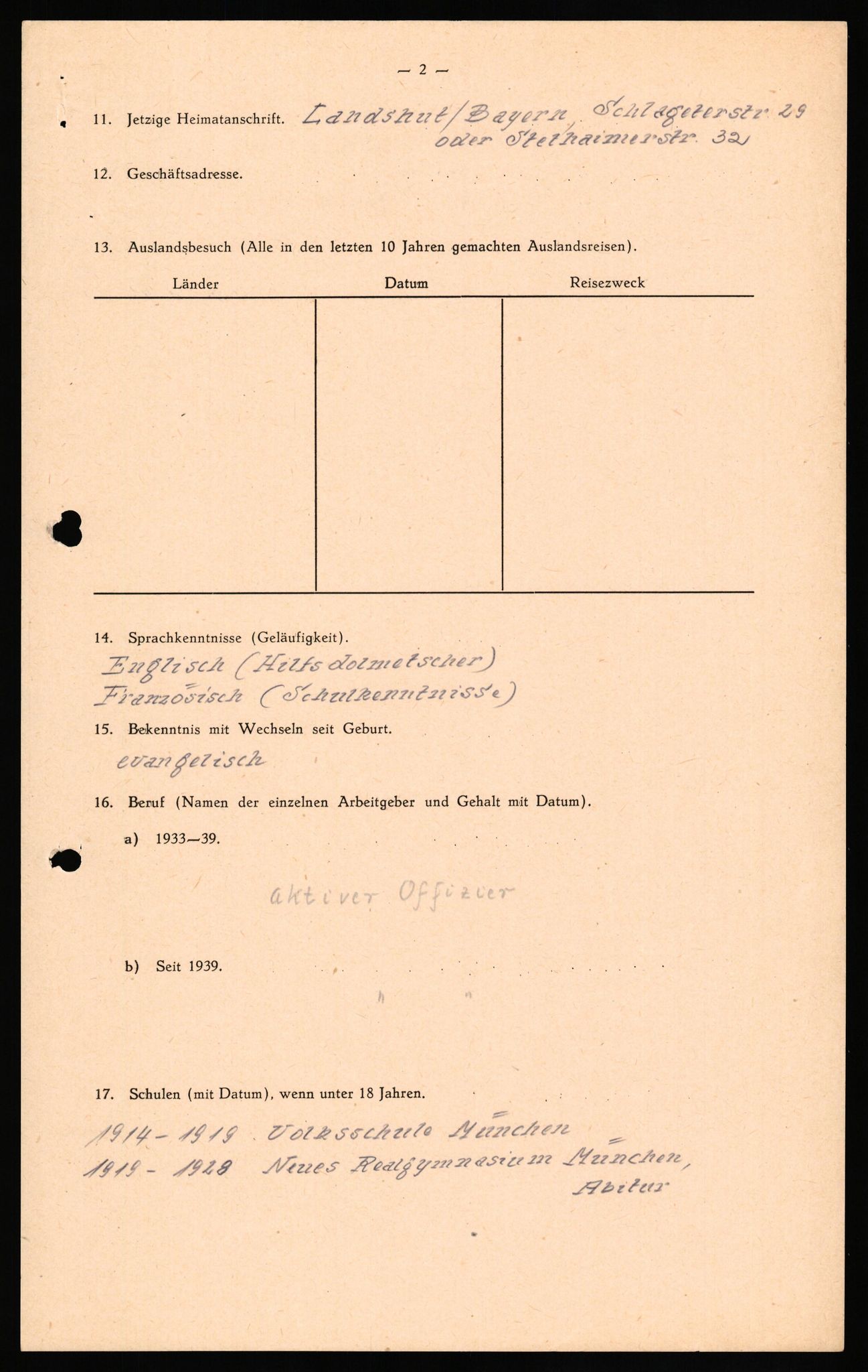 Forsvaret, Forsvarets overkommando II, AV/RA-RAFA-3915/D/Db/L0034: CI Questionaires. Tyske okkupasjonsstyrker i Norge. Tyskere., 1945-1946, p. 141