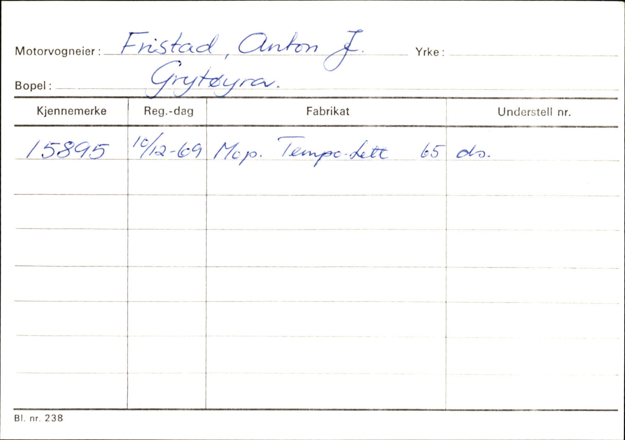 Statens vegvesen, Sogn og Fjordane vegkontor, AV/SAB-A-5301/4/F/L0132: Eigarregister Askvoll A-Å. Balestrand A-Å, 1945-1975, p. 309