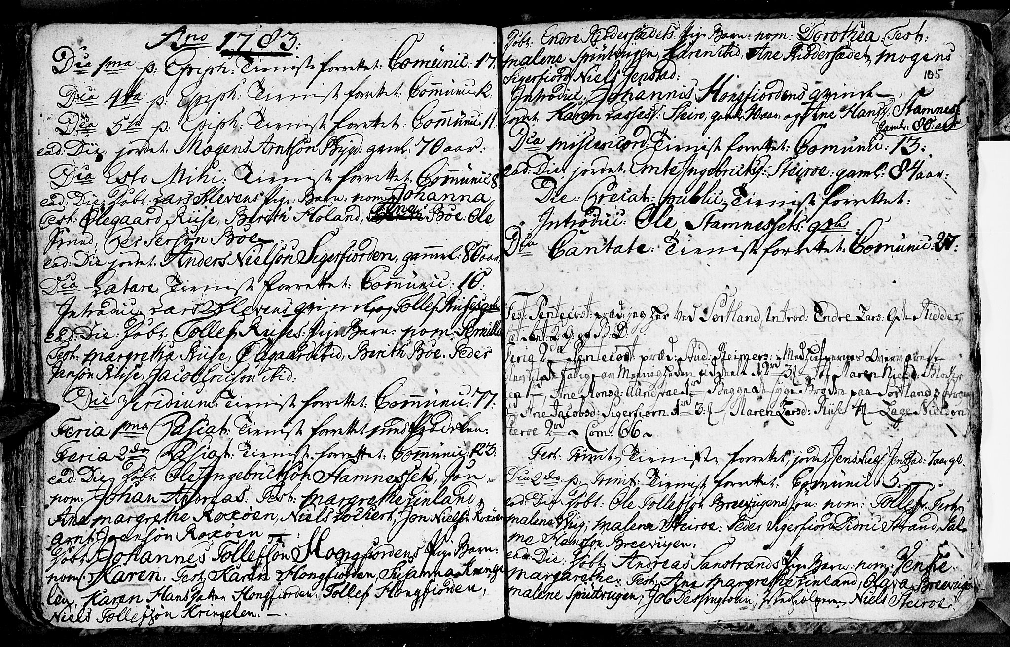 Ministerialprotokoller, klokkerbøker og fødselsregistre - Nordland, SAT/A-1459/895/L1366: Parish register (official) no. 895A01, 1730-1794, p. 105