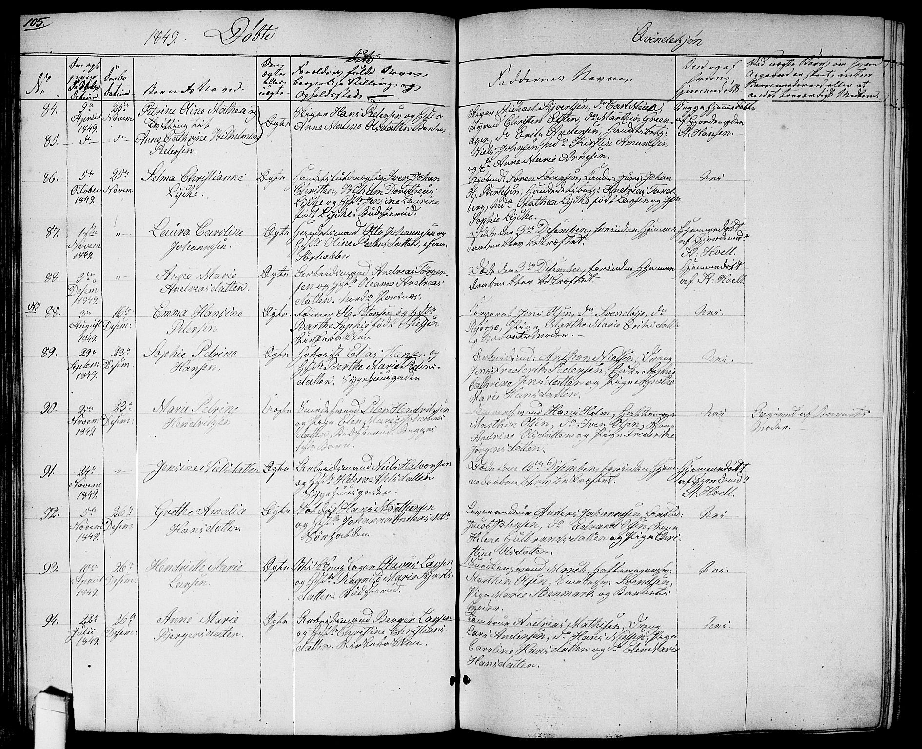 Halden prestekontor Kirkebøker, SAO/A-10909/G/Ga/L0004: Parish register (copy) no. 4, 1845-1854, p. 105