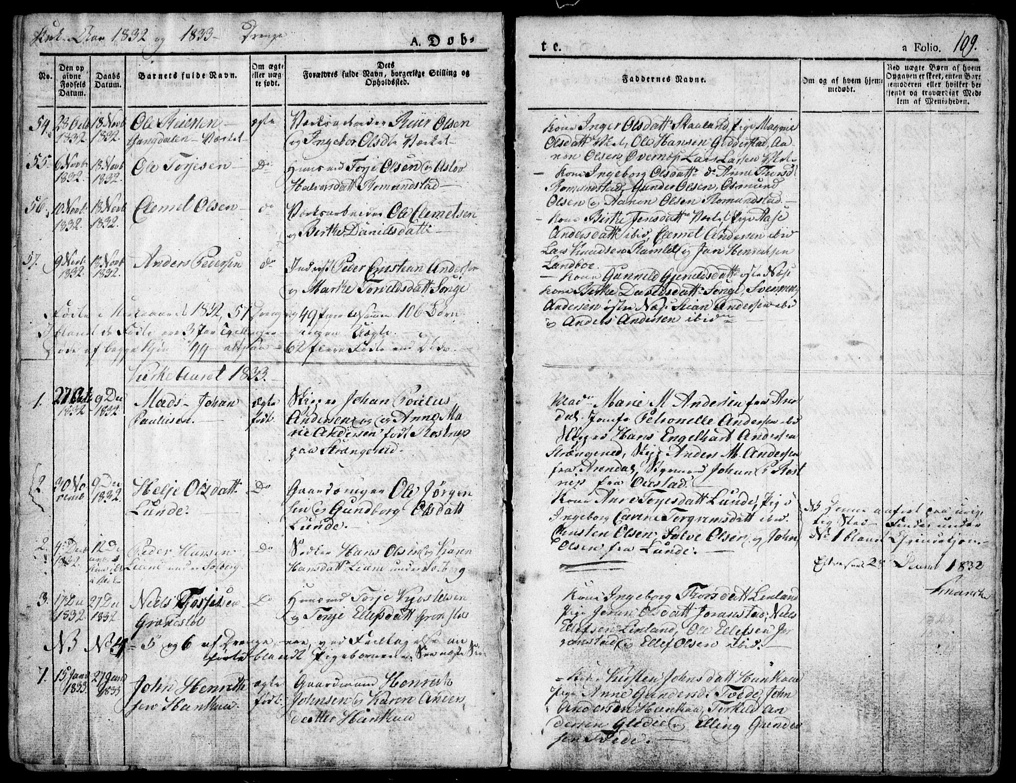 Holt sokneprestkontor, AV/SAK-1111-0021/F/Fa/L0006: Parish register (official) no. A 6, 1820-1835, p. 109