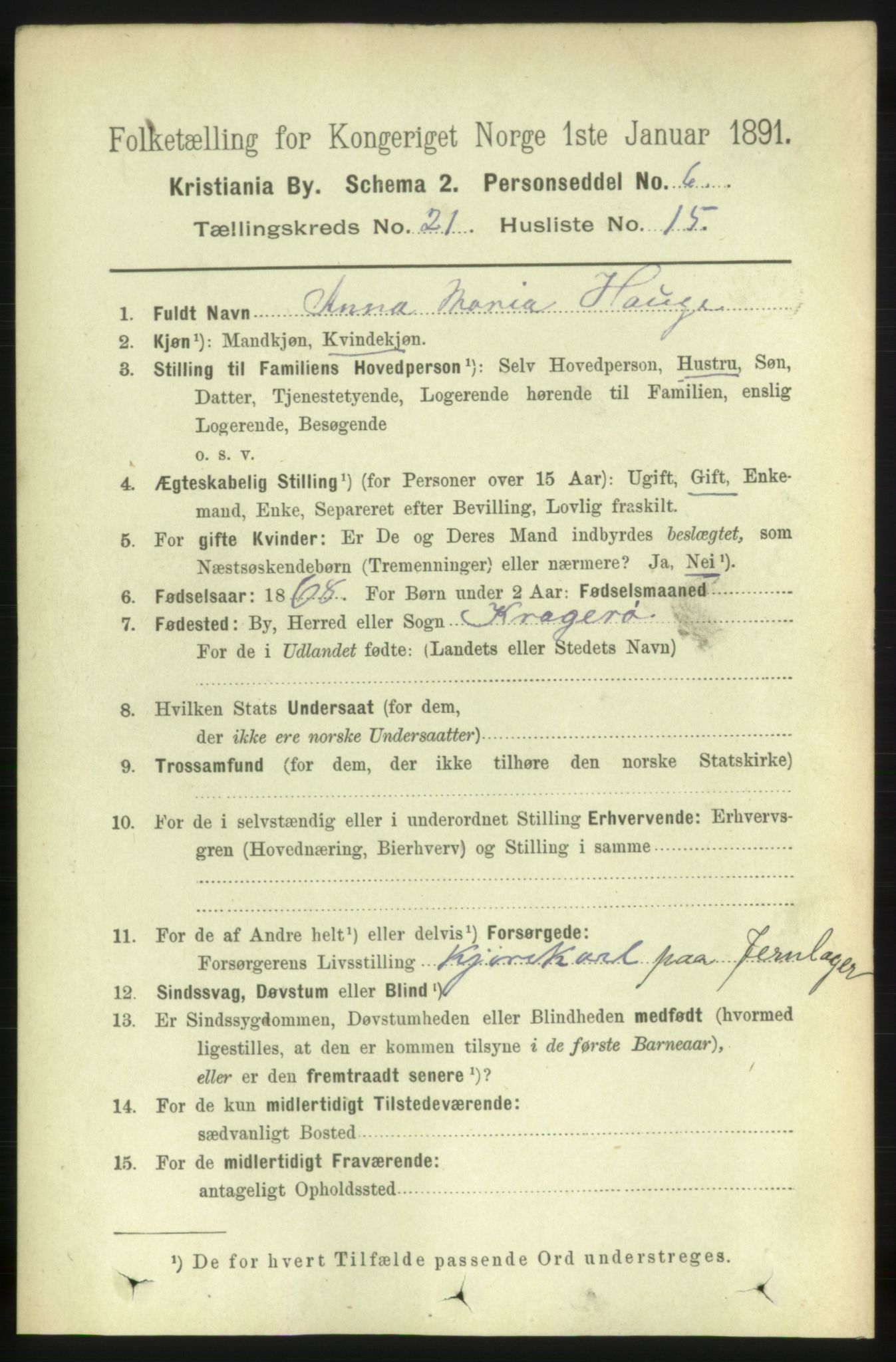 RA, 1891 census for 0301 Kristiania, 1891, p. 10750