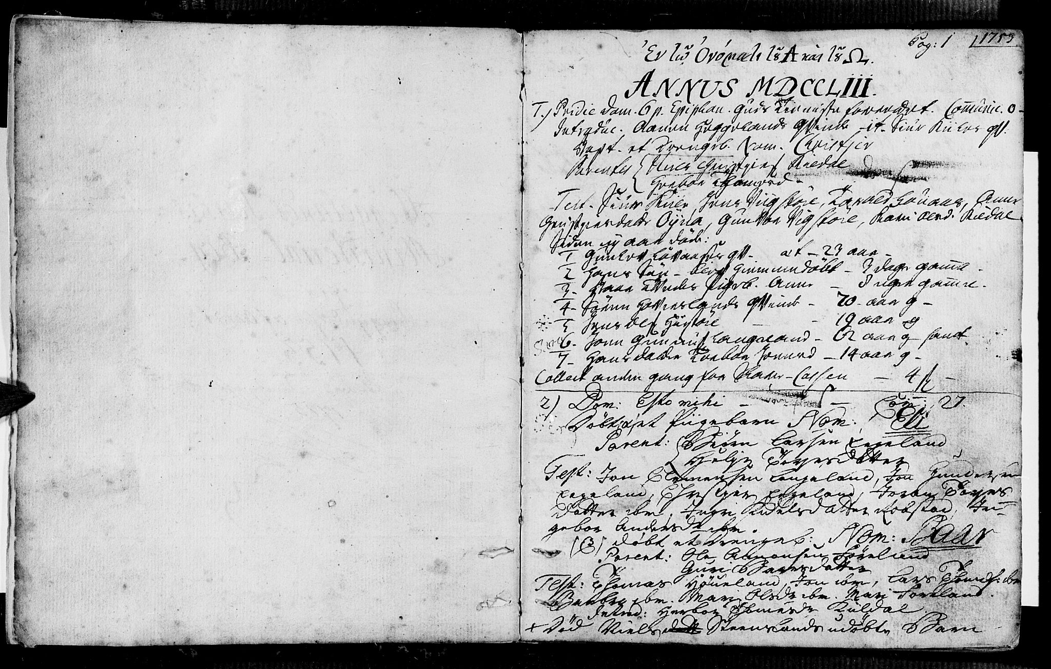Vennesla sokneprestkontor, SAK/1111-0045/Fa/Faa/L0001: Parish register (official) no. A 1, 1753-1785, p. 0-1