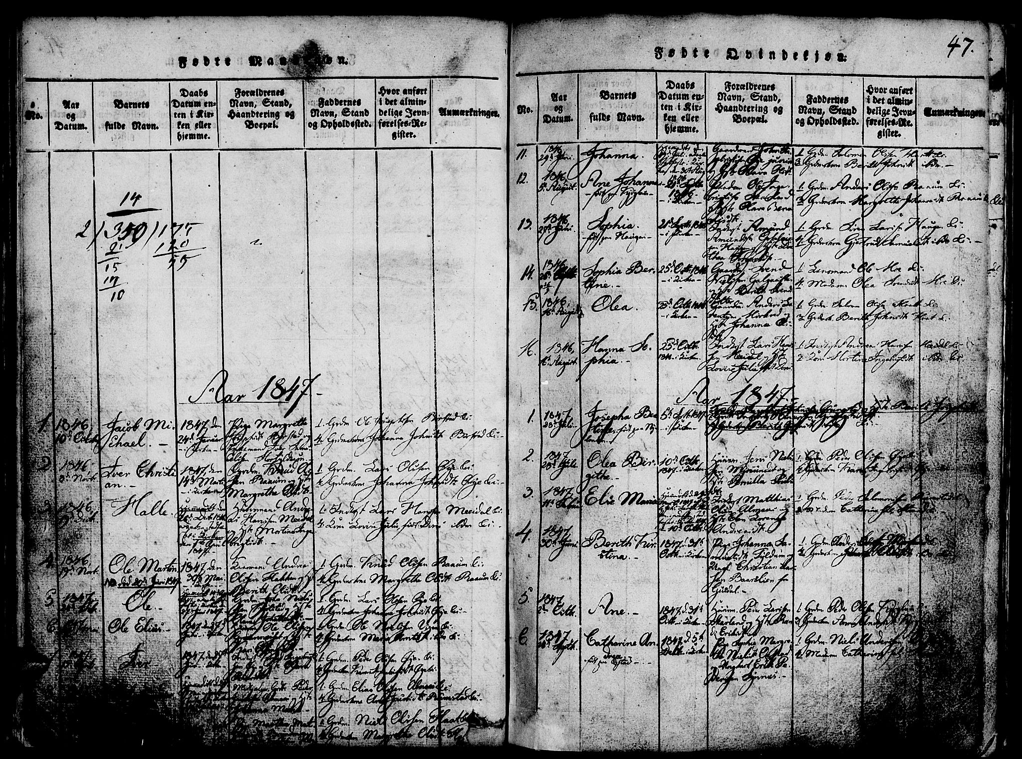 Ministerialprotokoller, klokkerbøker og fødselsregistre - Nord-Trøndelag, SAT/A-1458/765/L0562: Parish register (copy) no. 765C01, 1817-1851, p. 47