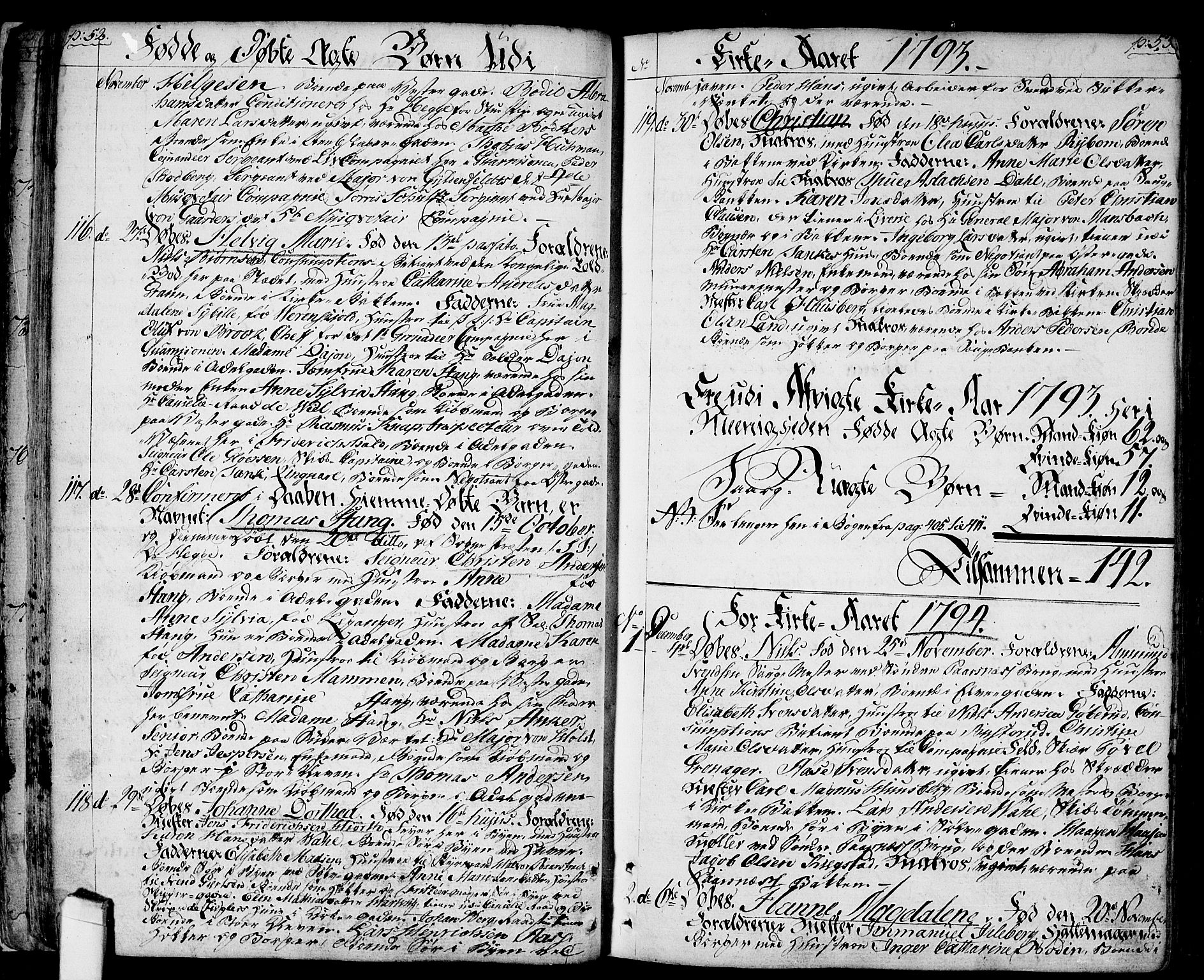 Halden prestekontor Kirkebøker, SAO/A-10909/F/Fa/L0002: Parish register (official) no. I 2, 1792-1812, p. 52-53