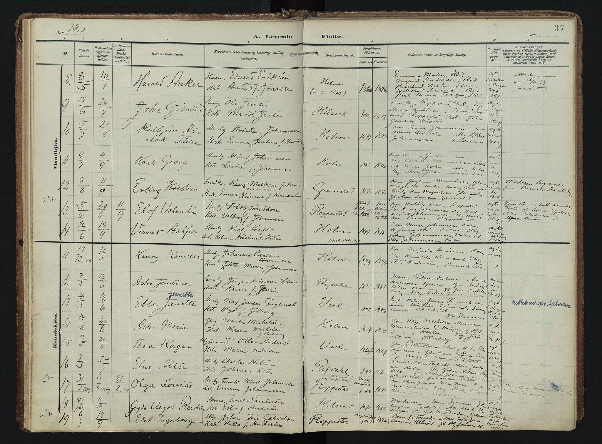 Borge prestekontor Kirkebøker, SAO/A-10903/F/Fb/L0004: Parish register (official) no. II 4, 1902-1914, p. 37