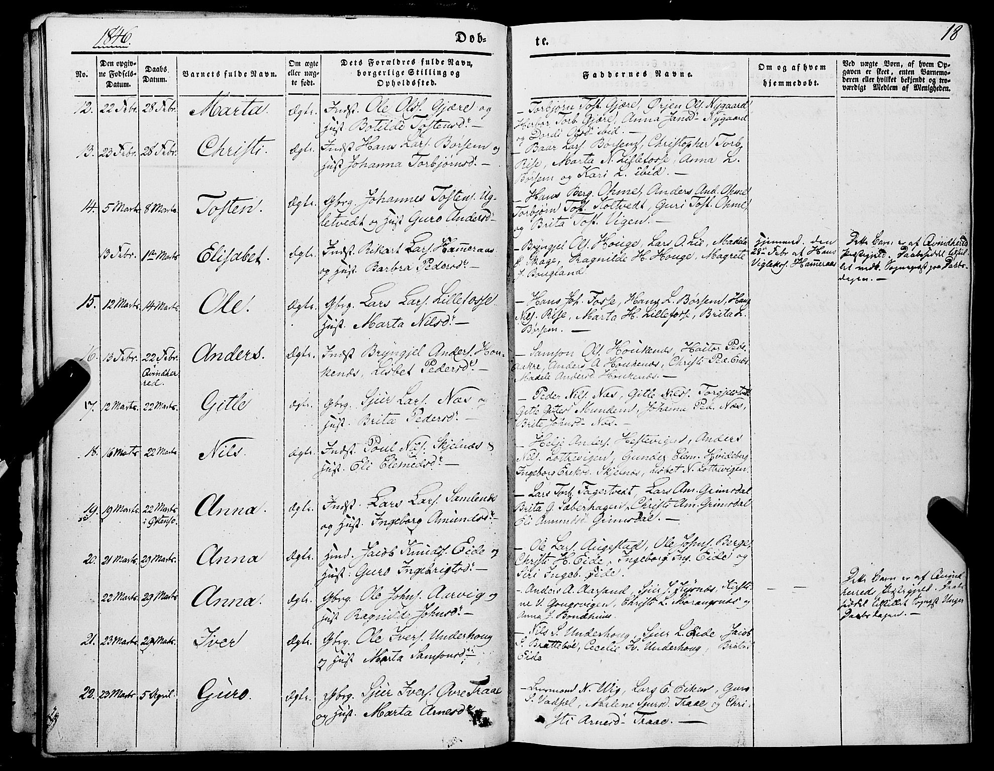 Strandebarm sokneprestembete, AV/SAB-A-78401/H/Haa: Parish register (official) no. A 7, 1844-1872, p. 18