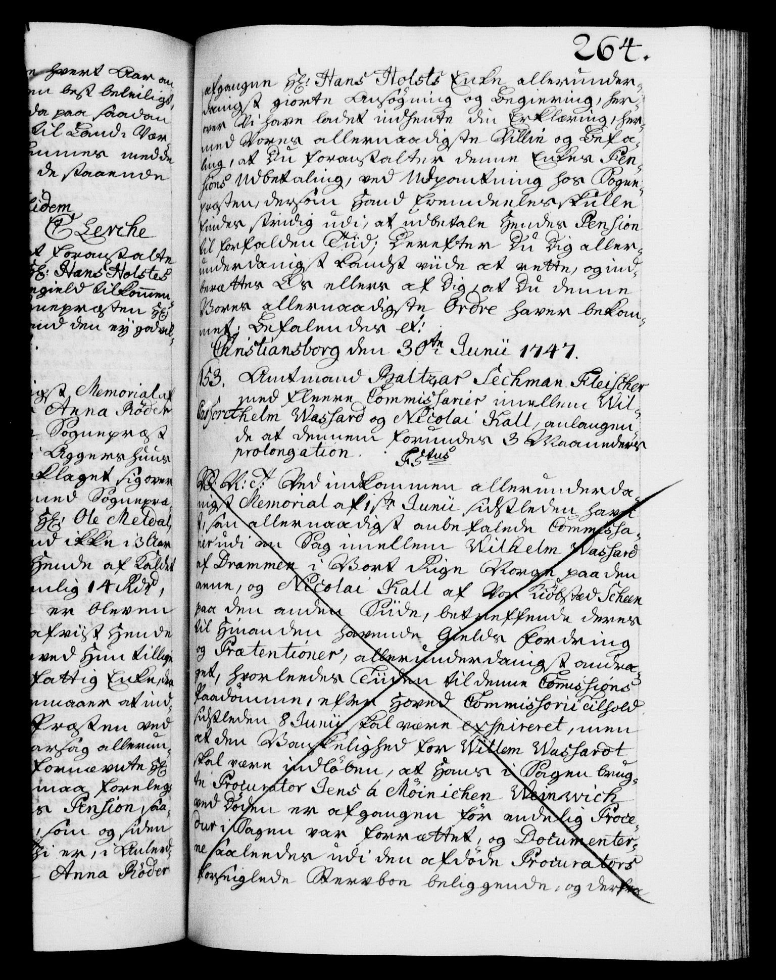 Danske Kanselli 1572-1799, AV/RA-EA-3023/F/Fc/Fca/Fcab/L0031: Norske tegnelser, 1746-1748, p. 264a