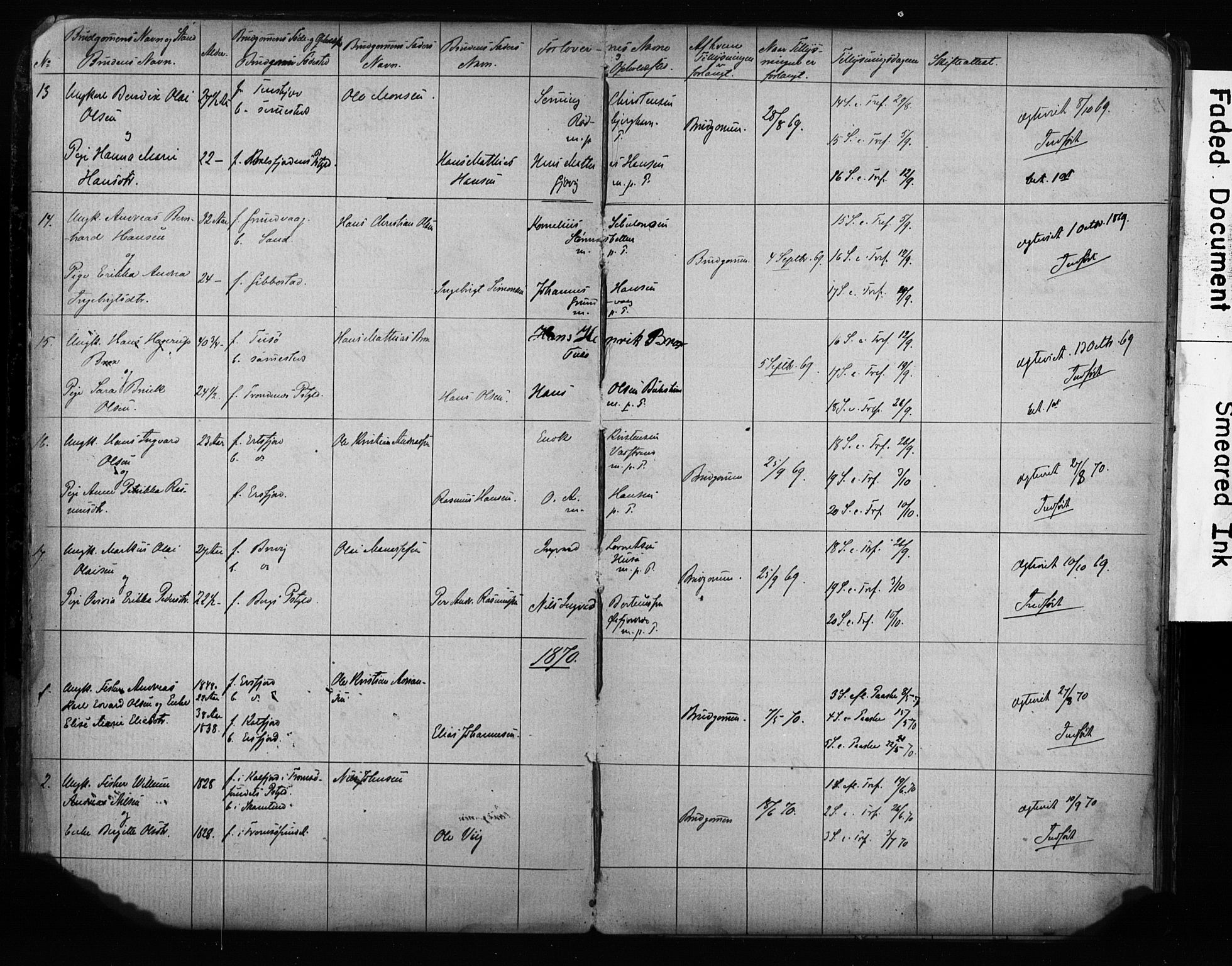 Lenvik sokneprestembete, SATØ/S-1310/I/Ie/L0095: Banns register no. 95, 1868-1890