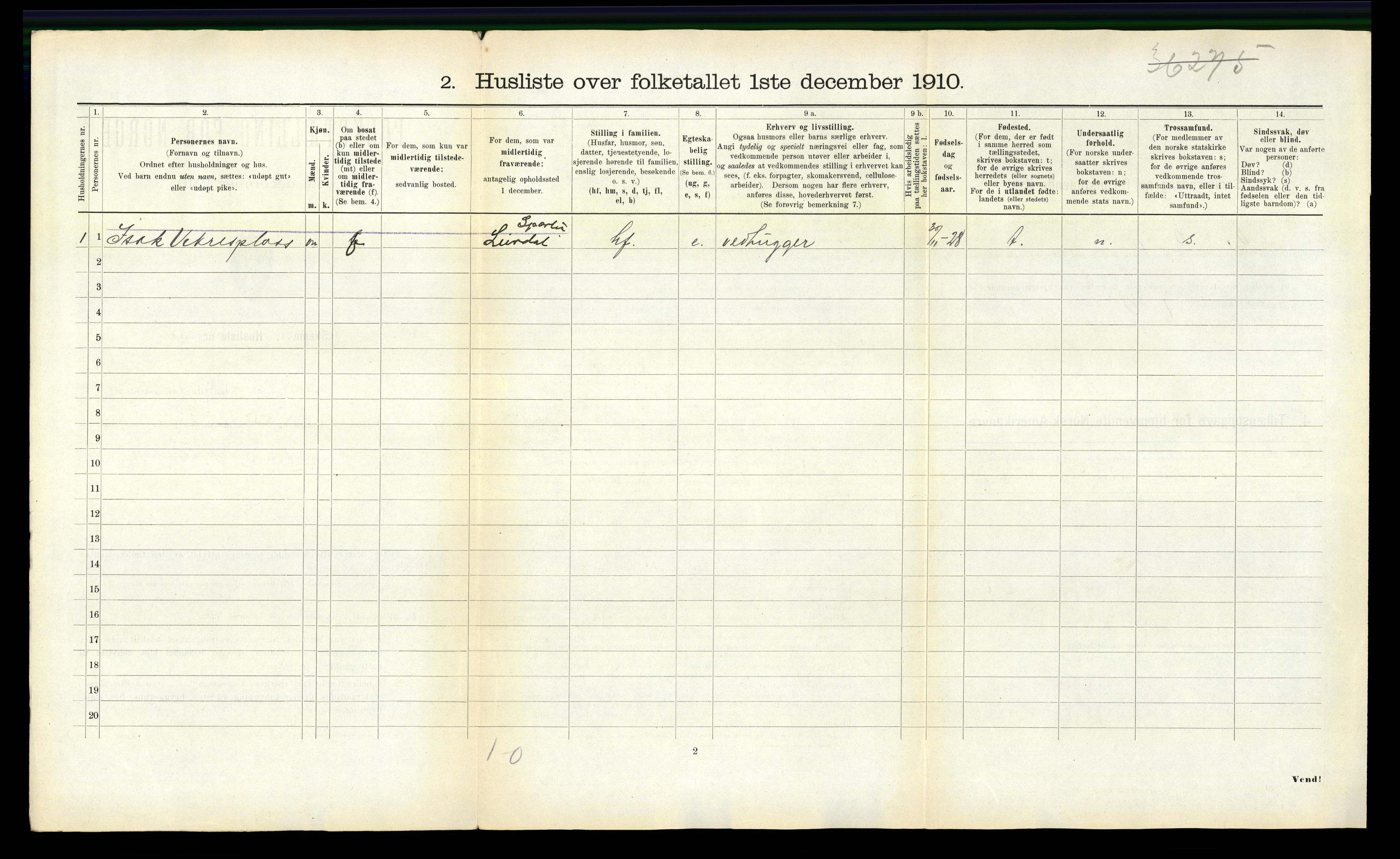 RA, 1910 census for Sparbu, 1910, p. 819