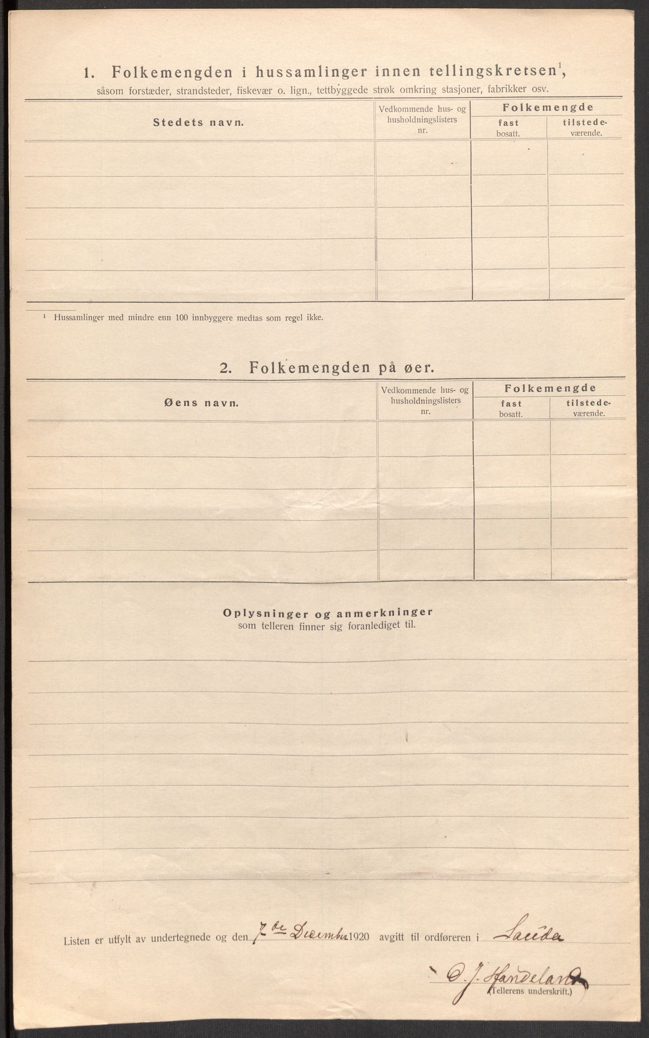 SAST, 1920 census for Sauda, 1920, p. 32