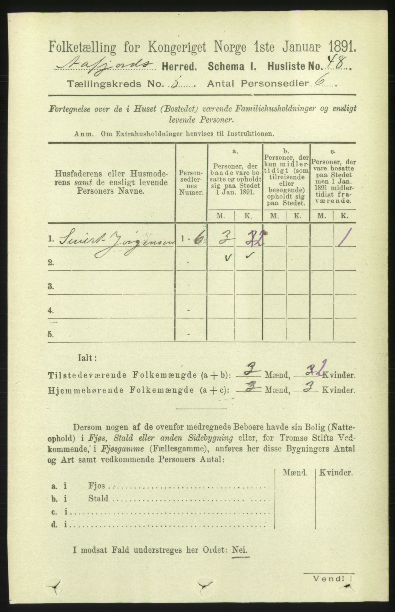 RA, 1891 census for 1630 Åfjord, 1891, p. 1975