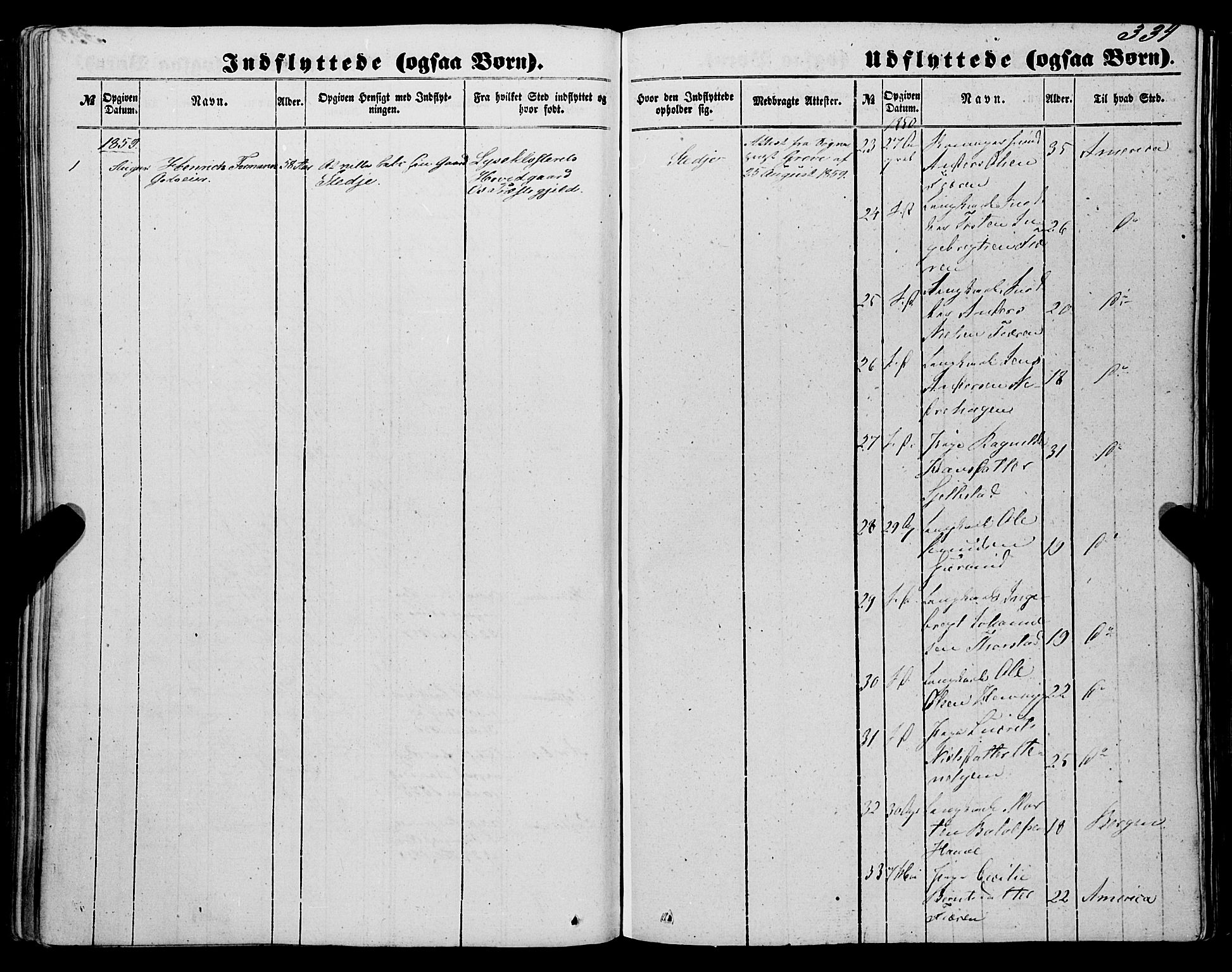 Sogndal sokneprestembete, SAB/A-81301/H/Haa/Haaa/L0012II: Parish register (official) no. A 12II, 1847-1877, p. 334