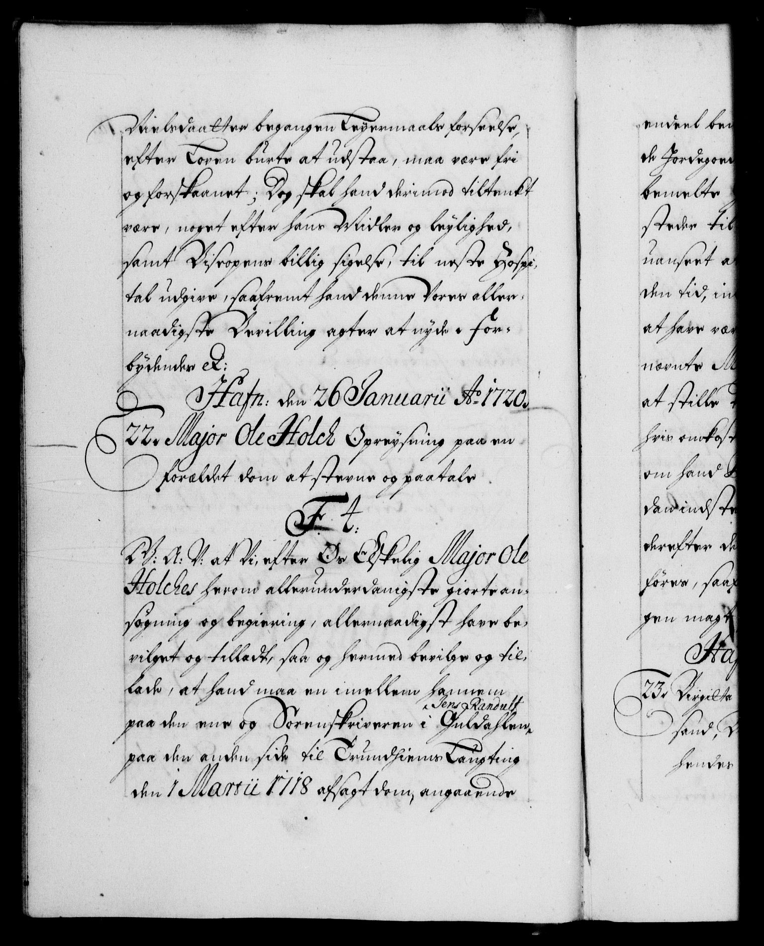 Danske Kanselli 1572-1799, RA/EA-3023/F/Fc/Fca/Fcaa/L0023: Norske registre, 1720-1722, p. 18b