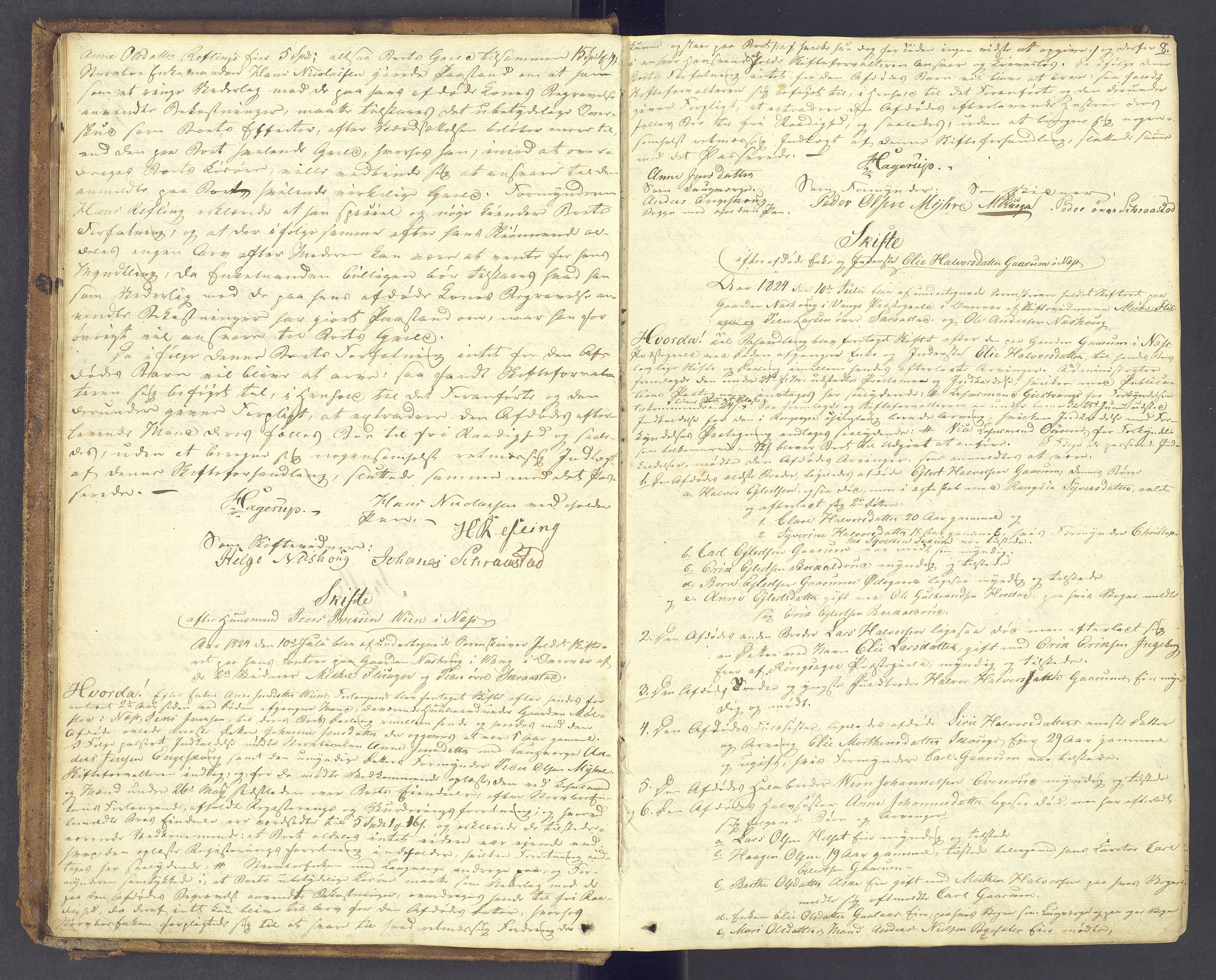Nord-Hedmark sorenskriveri, AV/SAH-TING-012/J/Ja/L0007: Skifteprotokoll, 1824-1829, p. 7b-8a