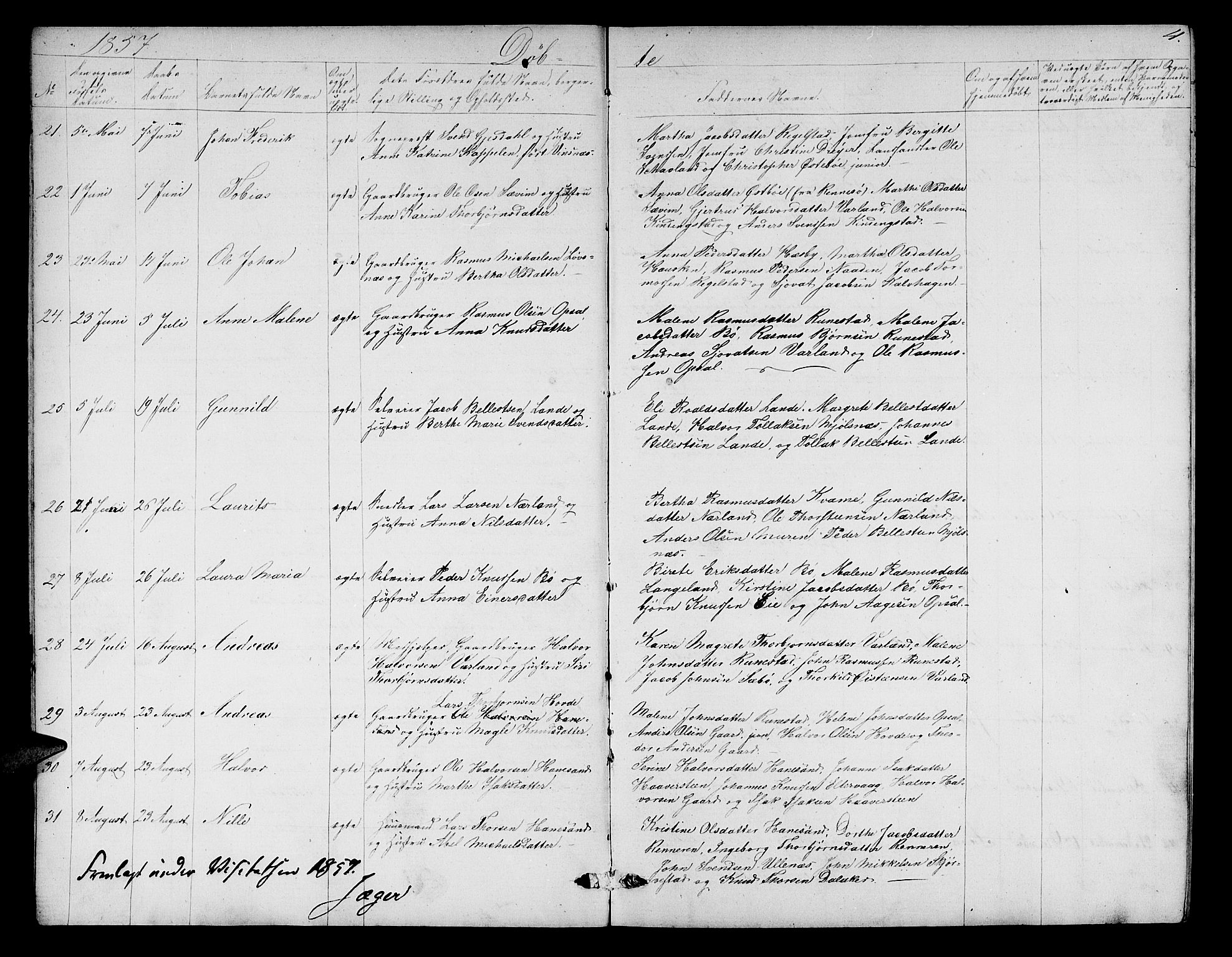 Finnøy sokneprestkontor, AV/SAST-A-101825/H/Ha/Hab/L0002: Parish register (copy) no. B 2, 1857-1878, p. 4