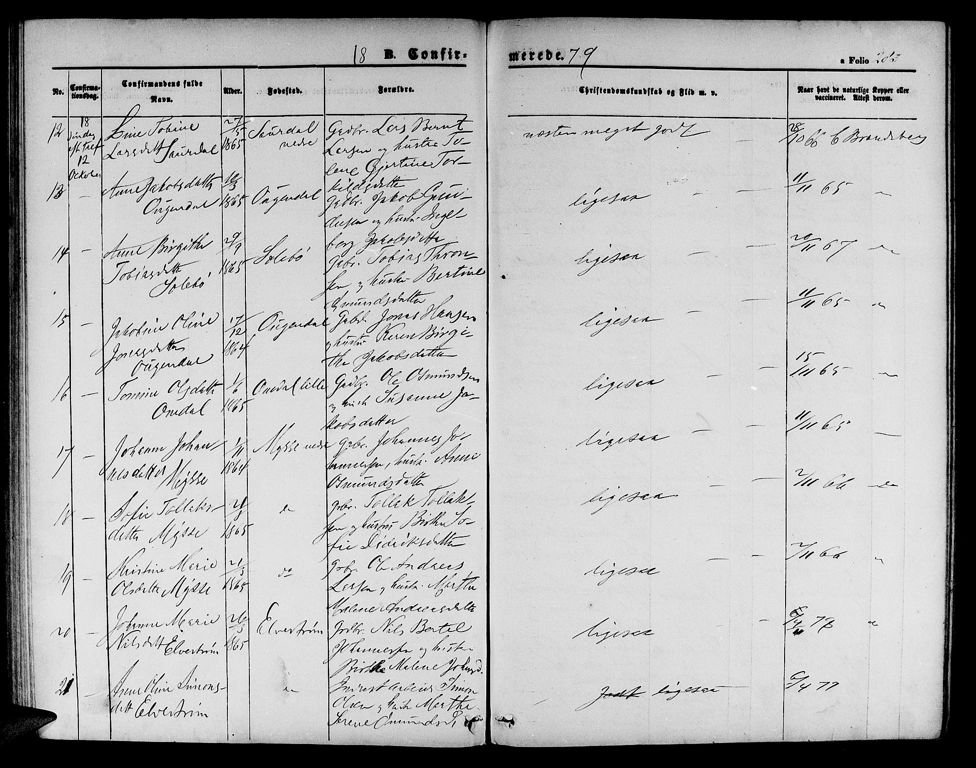 Sokndal sokneprestkontor, AV/SAST-A-101808: Parish register (copy) no. B 3, 1865-1879, p. 283