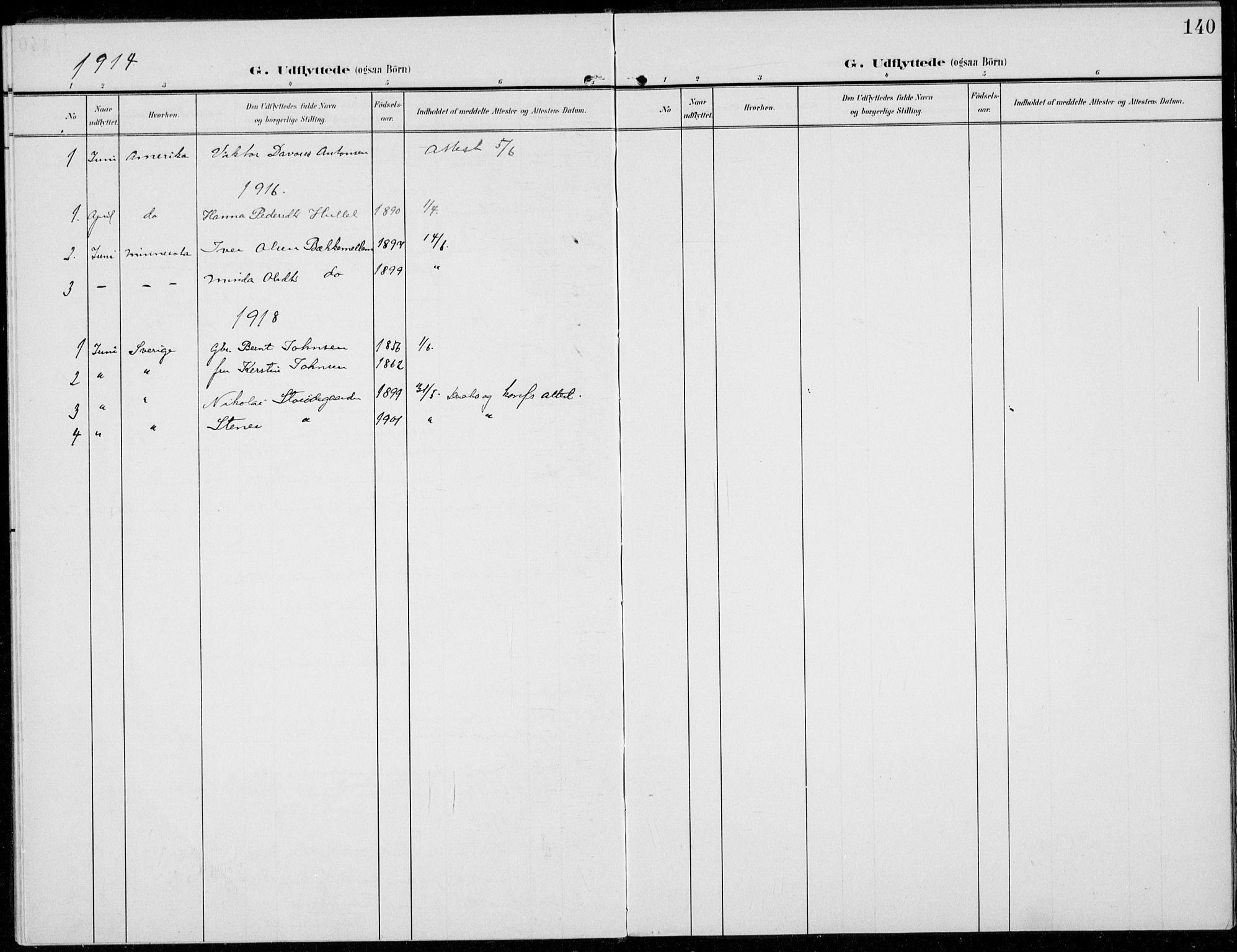 Sel prestekontor, SAH/PREST-074/H/Ha/Haa/L0001: Parish register (official) no. 1, 1905-1922, p. 140