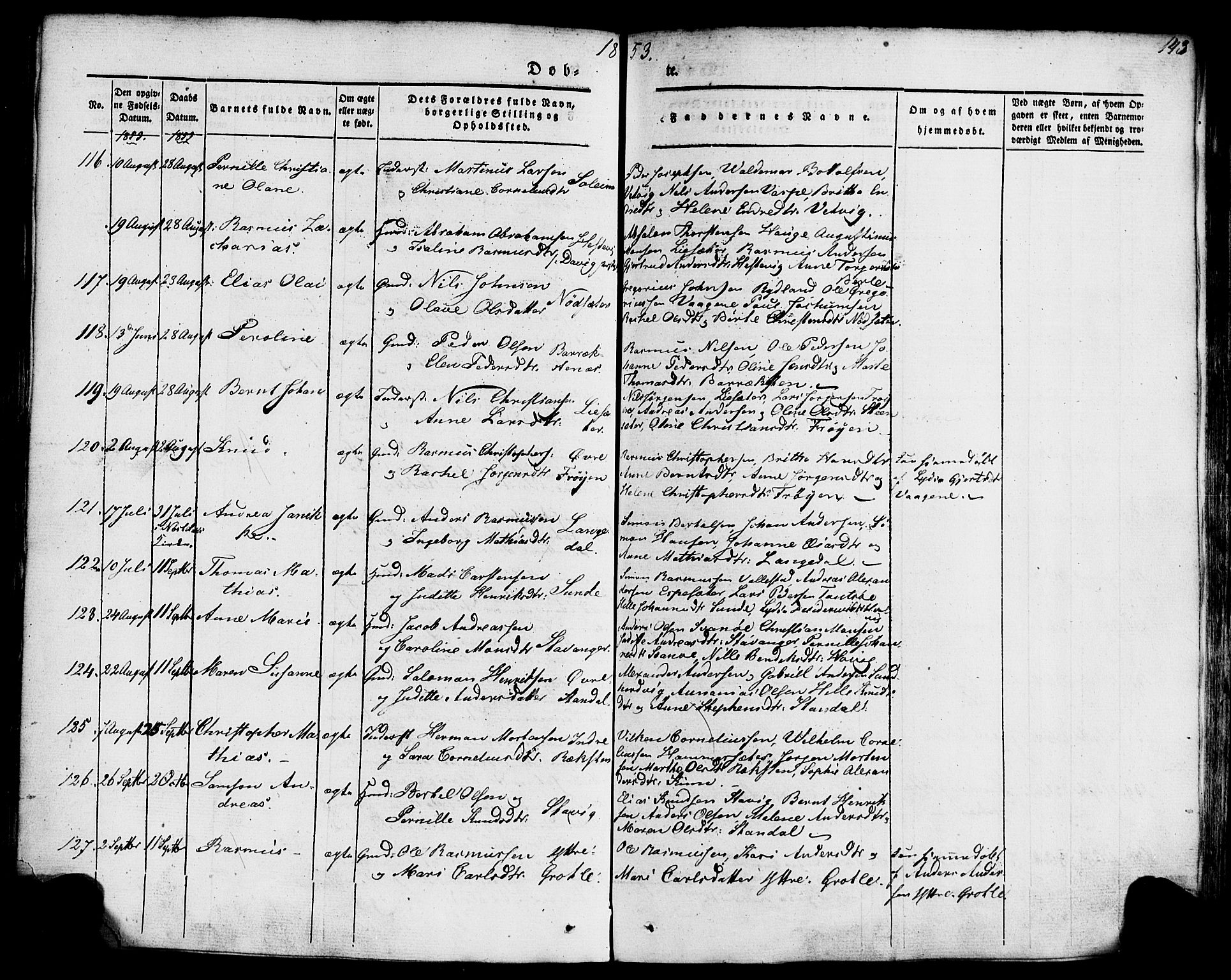 Kinn sokneprestembete, AV/SAB-A-80801/H/Haa/Haaa/L0005: Parish register (official) no. A 5, 1841-1857, p. 143