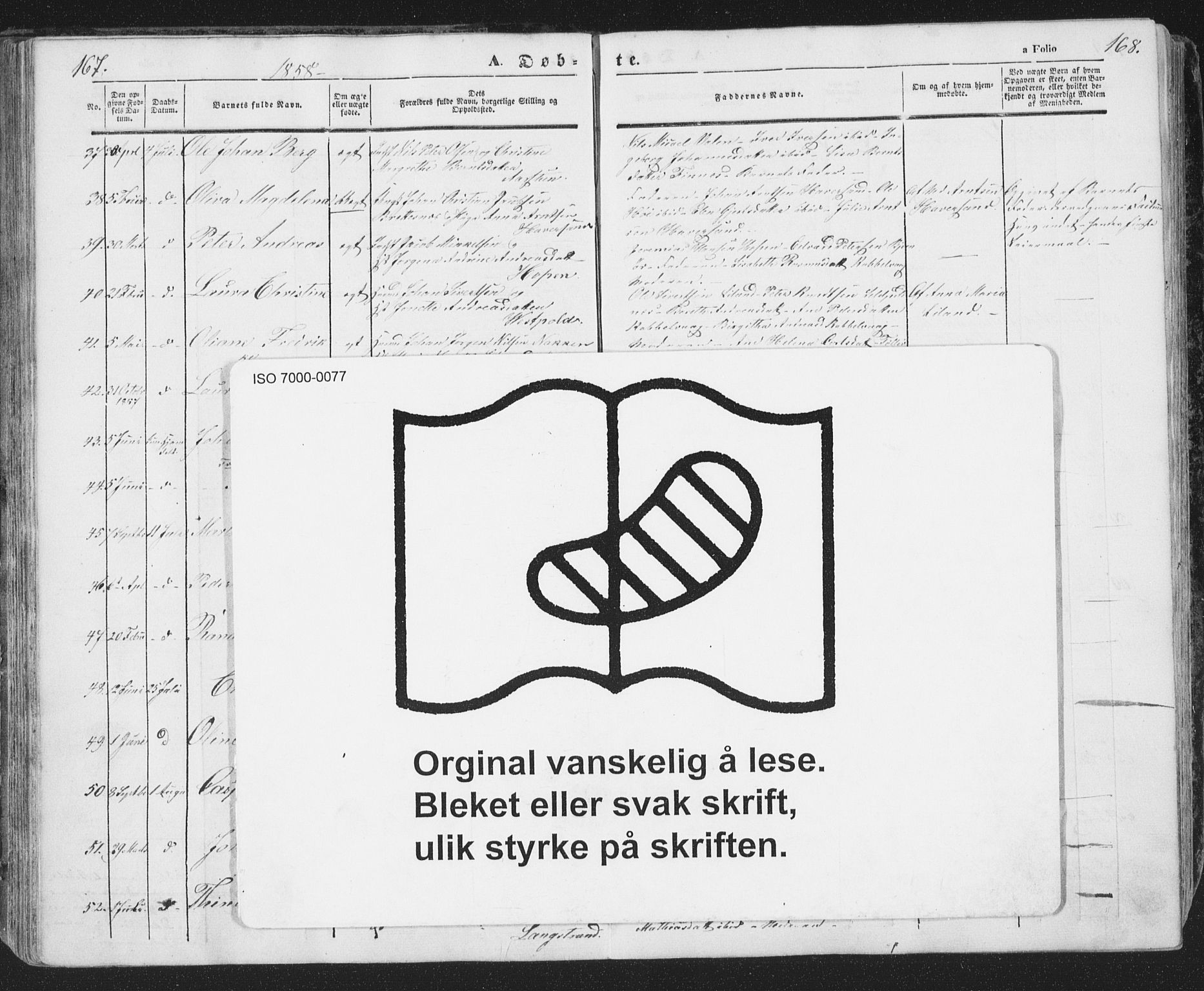 Ministerialprotokoller, klokkerbøker og fødselsregistre - Nordland, AV/SAT-A-1459/874/L1072: Parish register (copy) no. 874C01, 1843-1859, p. 167-168