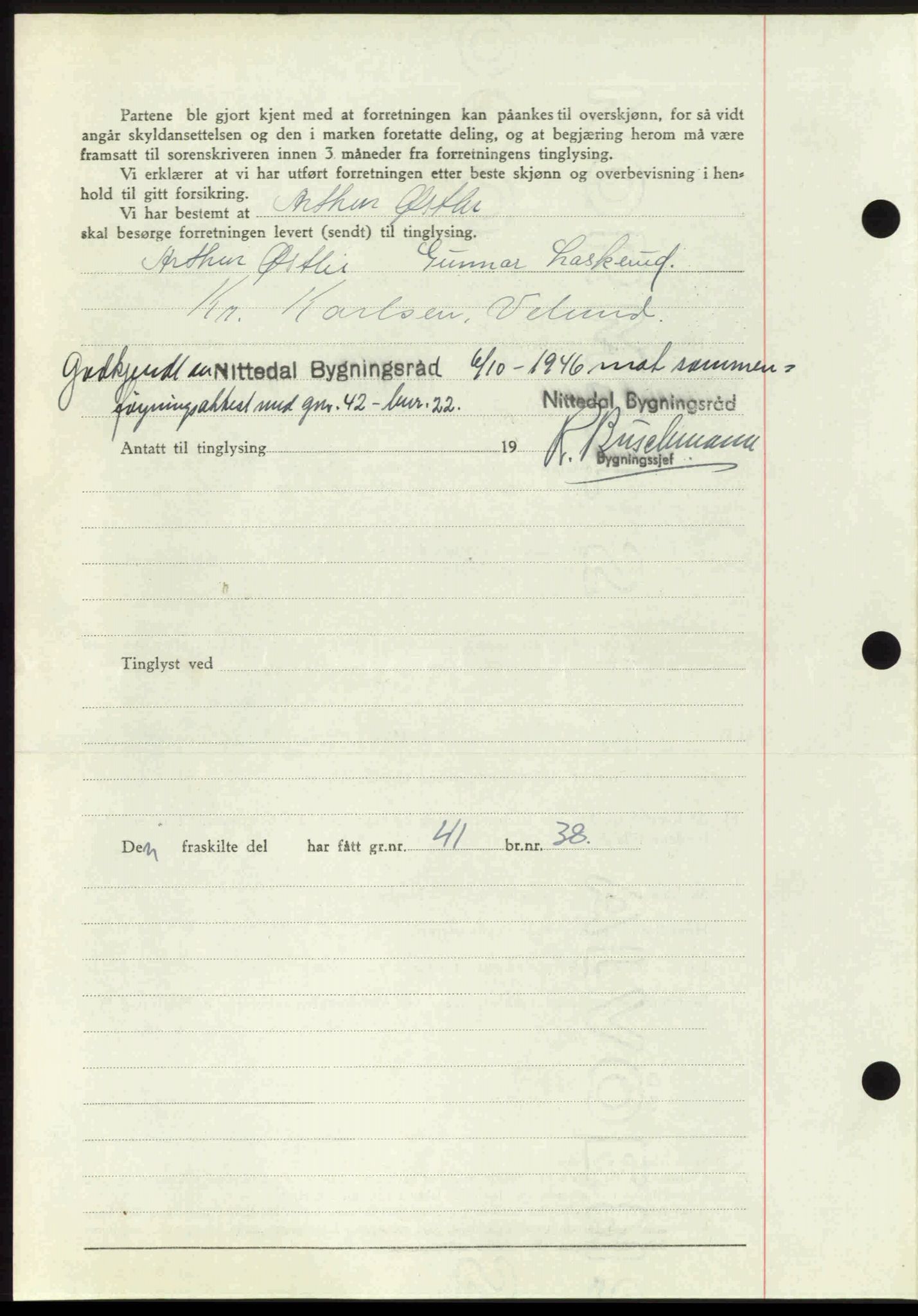 Nedre Romerike sorenskriveri, AV/SAO-A-10469/G/Gb/Gbd/L0017: Mortgage book no. 17, 1946-1946, Diary no: : 3763/1946