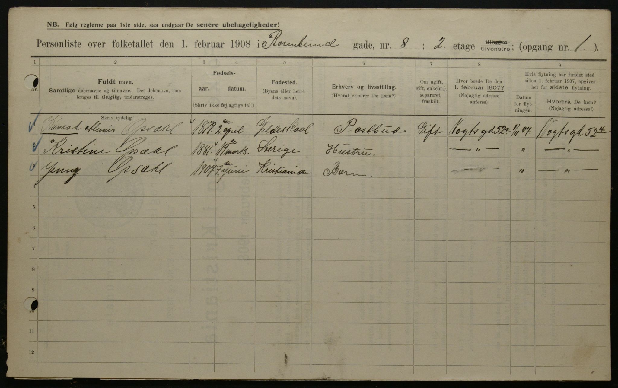 OBA, Municipal Census 1908 for Kristiania, 1908, p. 75653