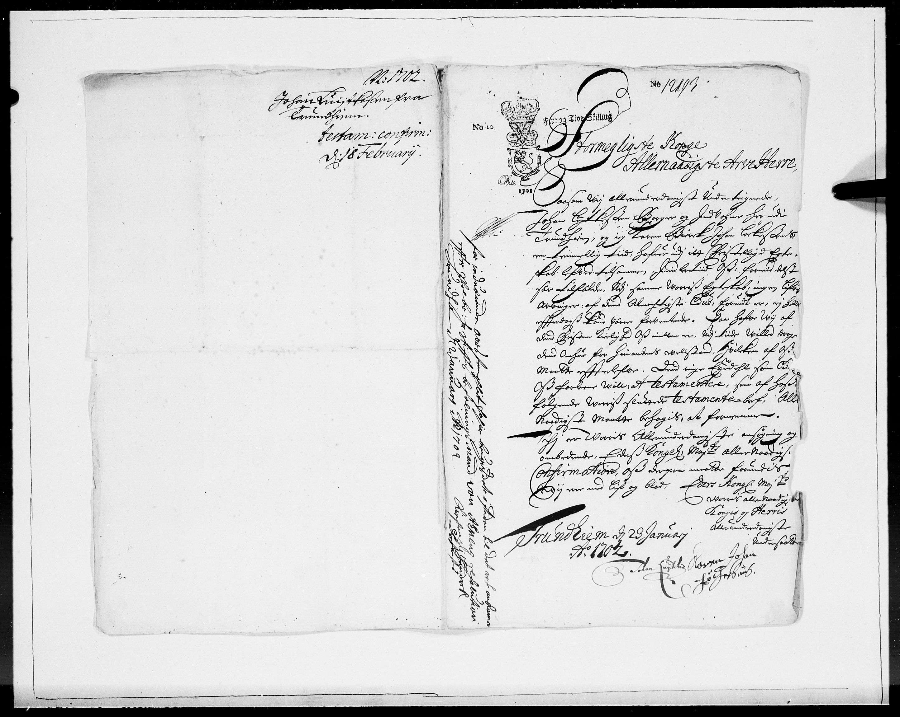 Danske Kanselli 1572-1799, AV/RA-EA-3023/F/Fc/Fcc/Fcca/L0053: Norske innlegg 1572-1799, 1702, p. 33