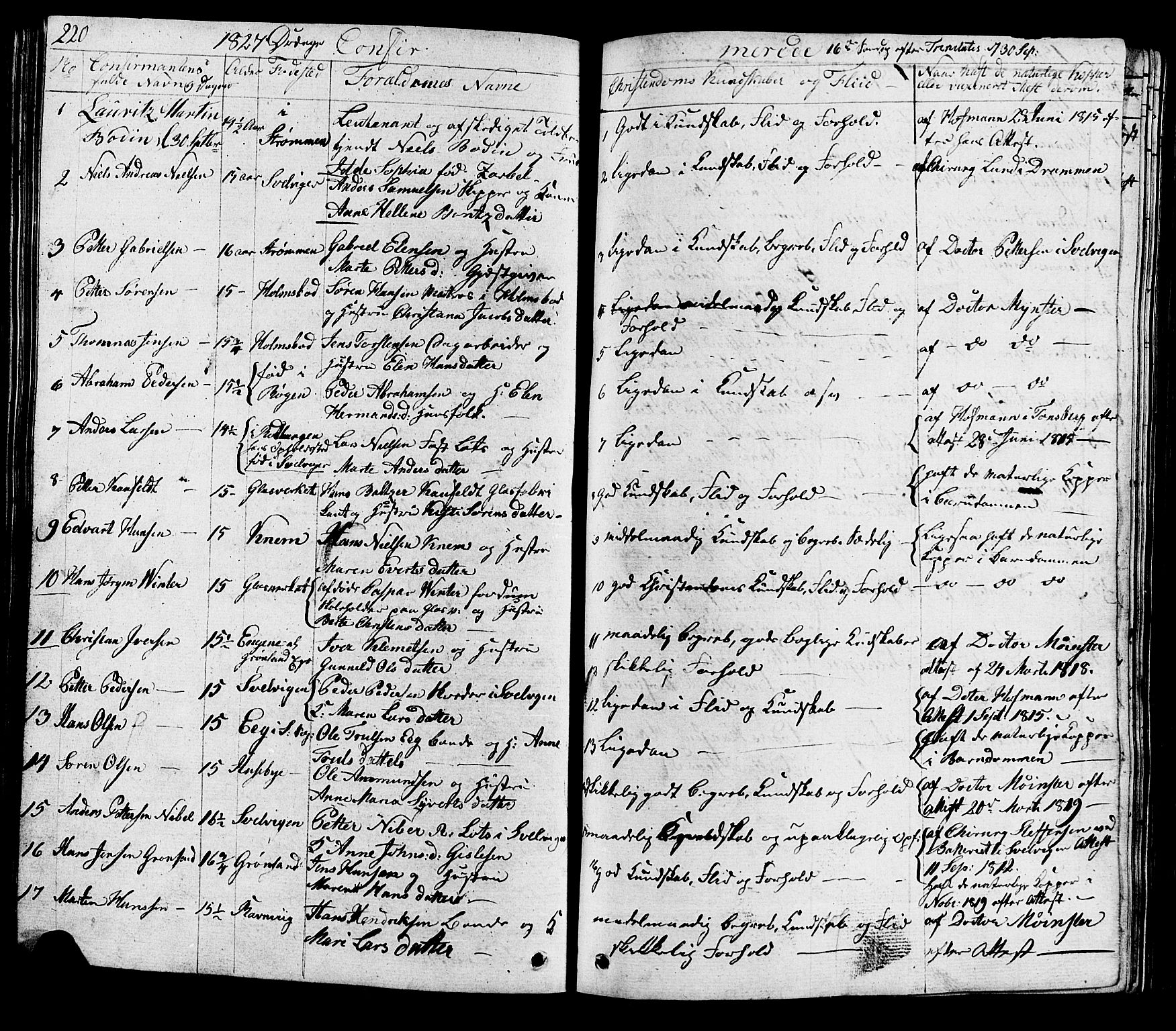 Hurum kirkebøker, SAKO/A-229/G/Ga/L0002: Parish register (copy) no. I 2, 1827-1857, p. 220