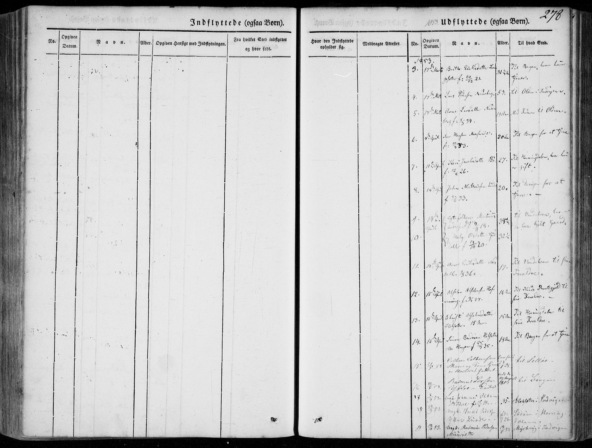 Stryn Sokneprestembete, SAB/A-82501: Parish register (official) no. A 2, 1844-1861, p. 278