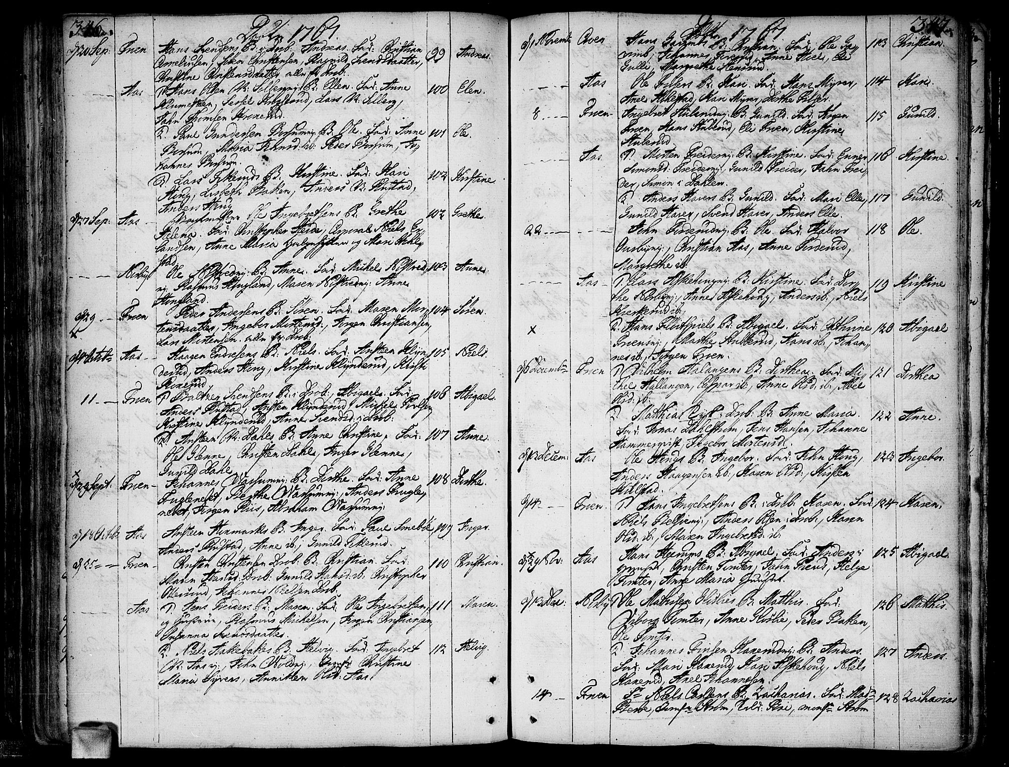 Ås prestekontor Kirkebøker, AV/SAO-A-10894/F/Fa/L0001: Parish register (official) no. I 1, 1742-1778, p. 346-347