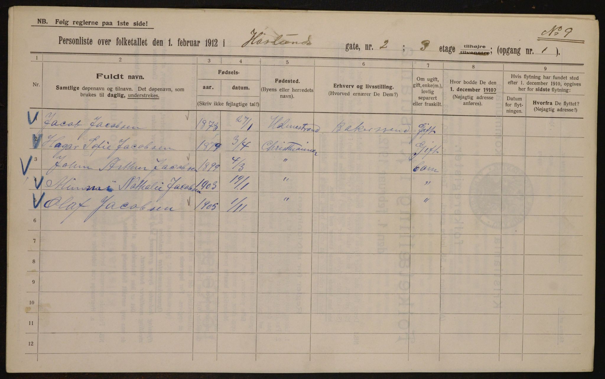 OBA, Municipal Census 1912 for Kristiania, 1912, p. 35280