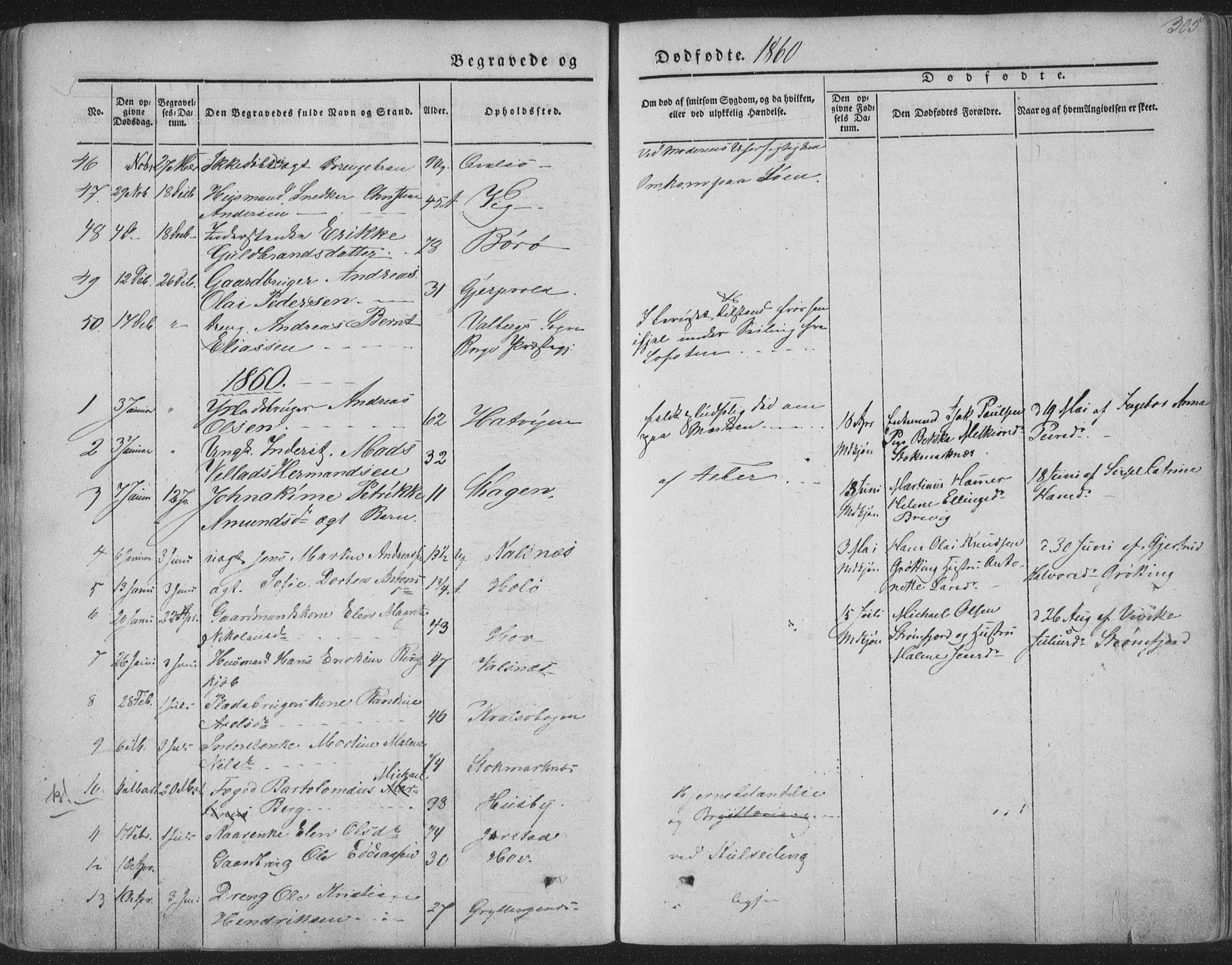 Ministerialprotokoller, klokkerbøker og fødselsregistre - Nordland, AV/SAT-A-1459/888/L1241: Parish register (official) no. 888A07, 1849-1869, p. 305