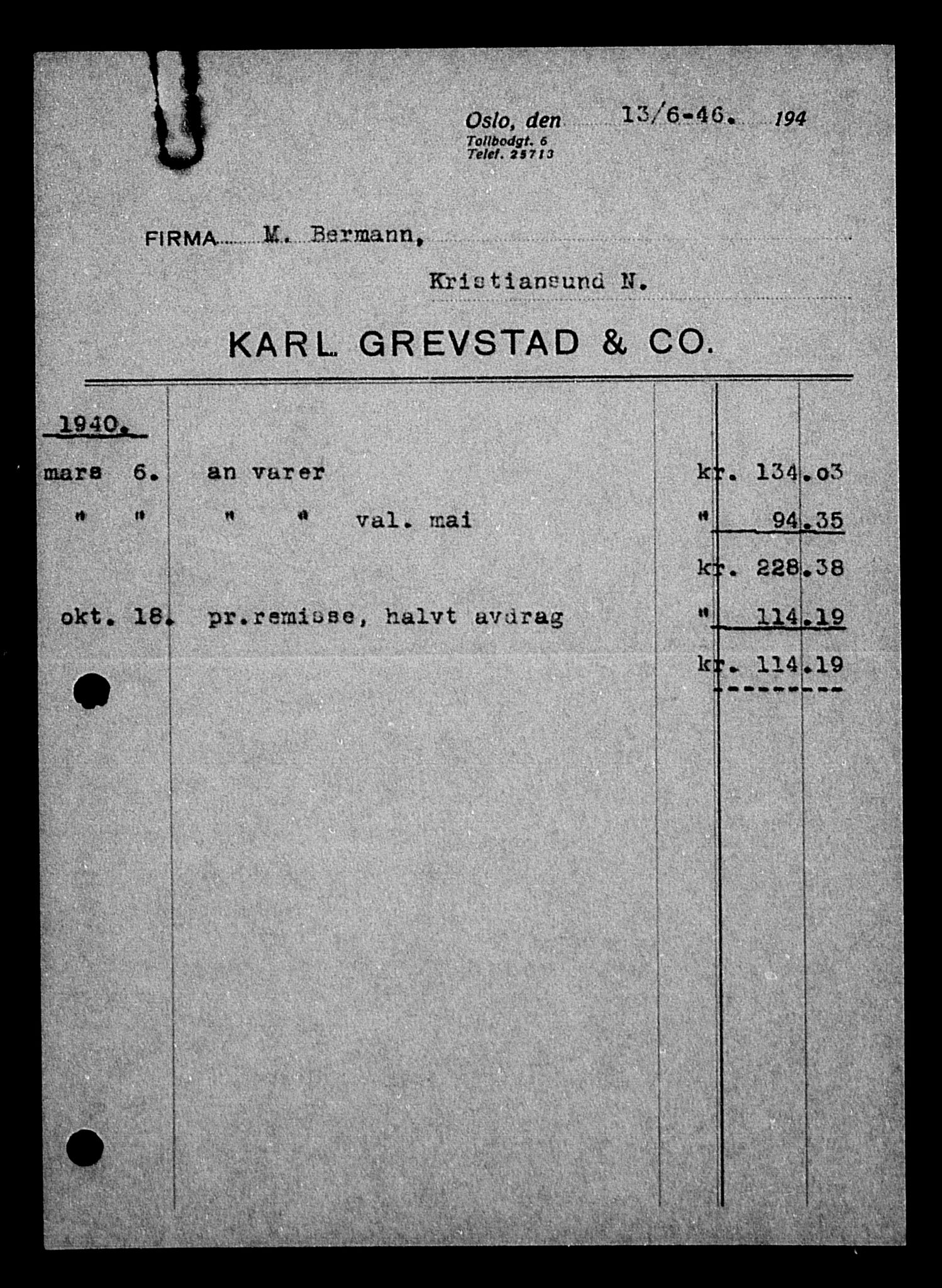 Justisdepartementet, Tilbakeføringskontoret for inndratte formuer, AV/RA-S-1564/H/Hc/Hcb/L0910: --, 1945-1947, p. 224