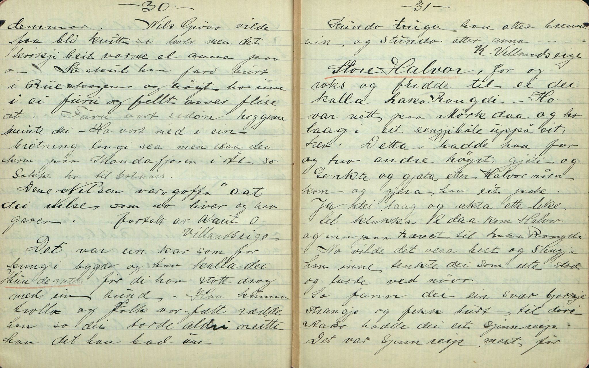 Rikard Berge, TEMU/TGM-A-1003/F/L0007/0014: 251-299 / 264 Uppskriftir av Olav Larsgard, Hol, for R. Berge, 1909-1911, p. 30-31