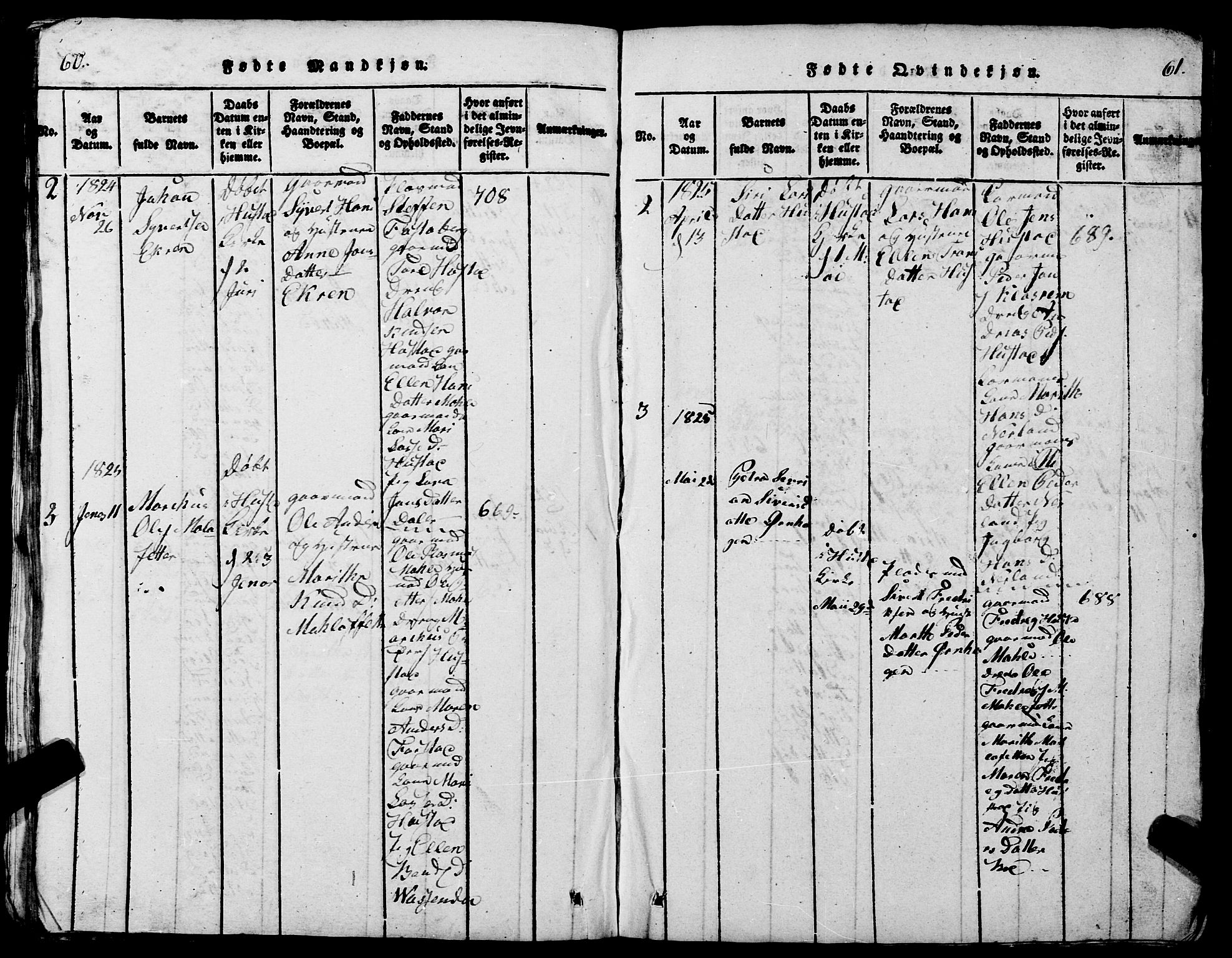 Ministerialprotokoller, klokkerbøker og fødselsregistre - Møre og Romsdal, SAT/A-1454/567/L0781: Parish register (copy) no. 567C01, 1818-1845, p. 60-61