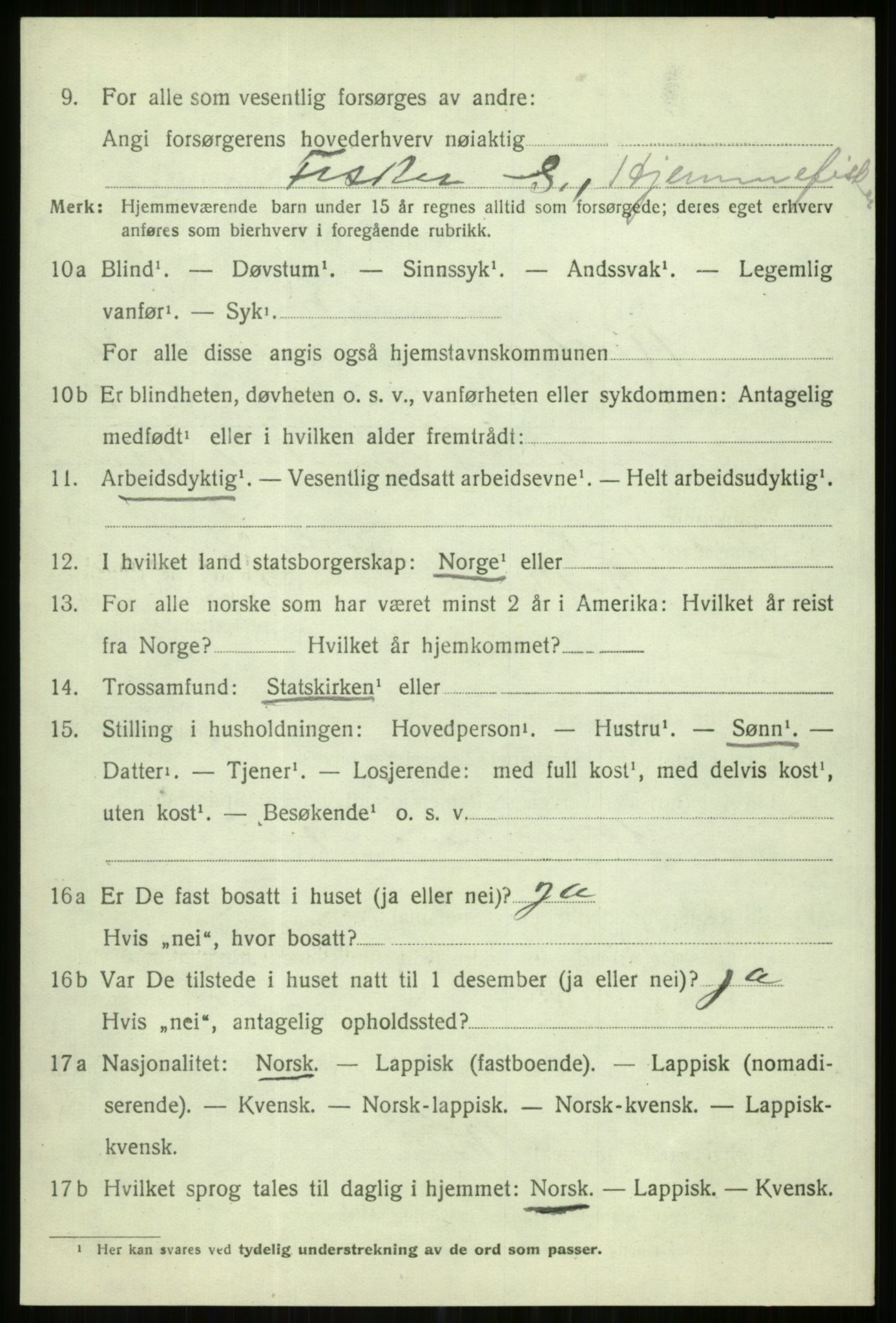 SATØ, 1920 census for Karlsøy, 1920, p. 2048
