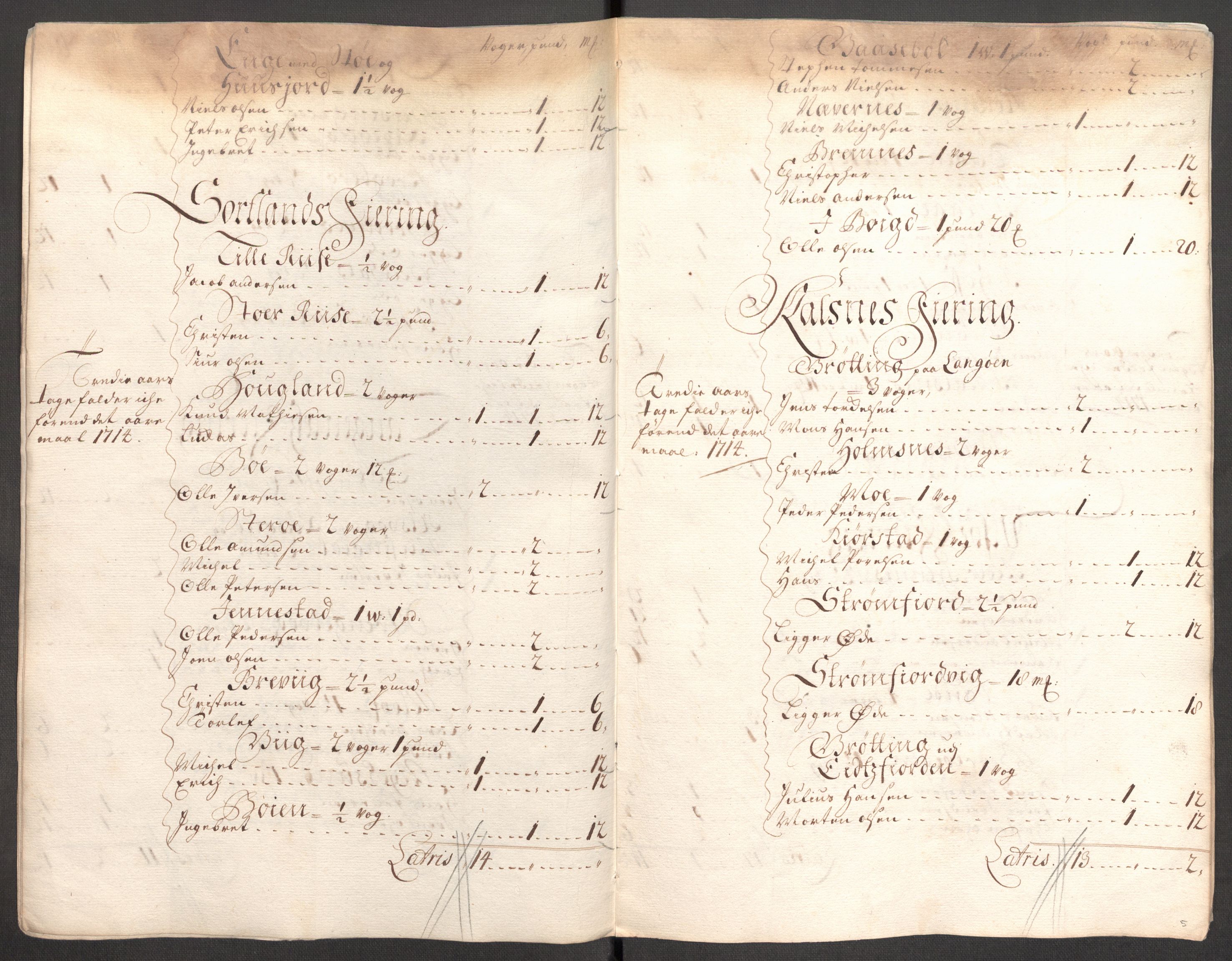 Rentekammeret inntil 1814, Reviderte regnskaper, Fogderegnskap, AV/RA-EA-4092/R67/L4679: Fogderegnskap Vesterålen, Andenes og Lofoten, 1711-1713, p. 205