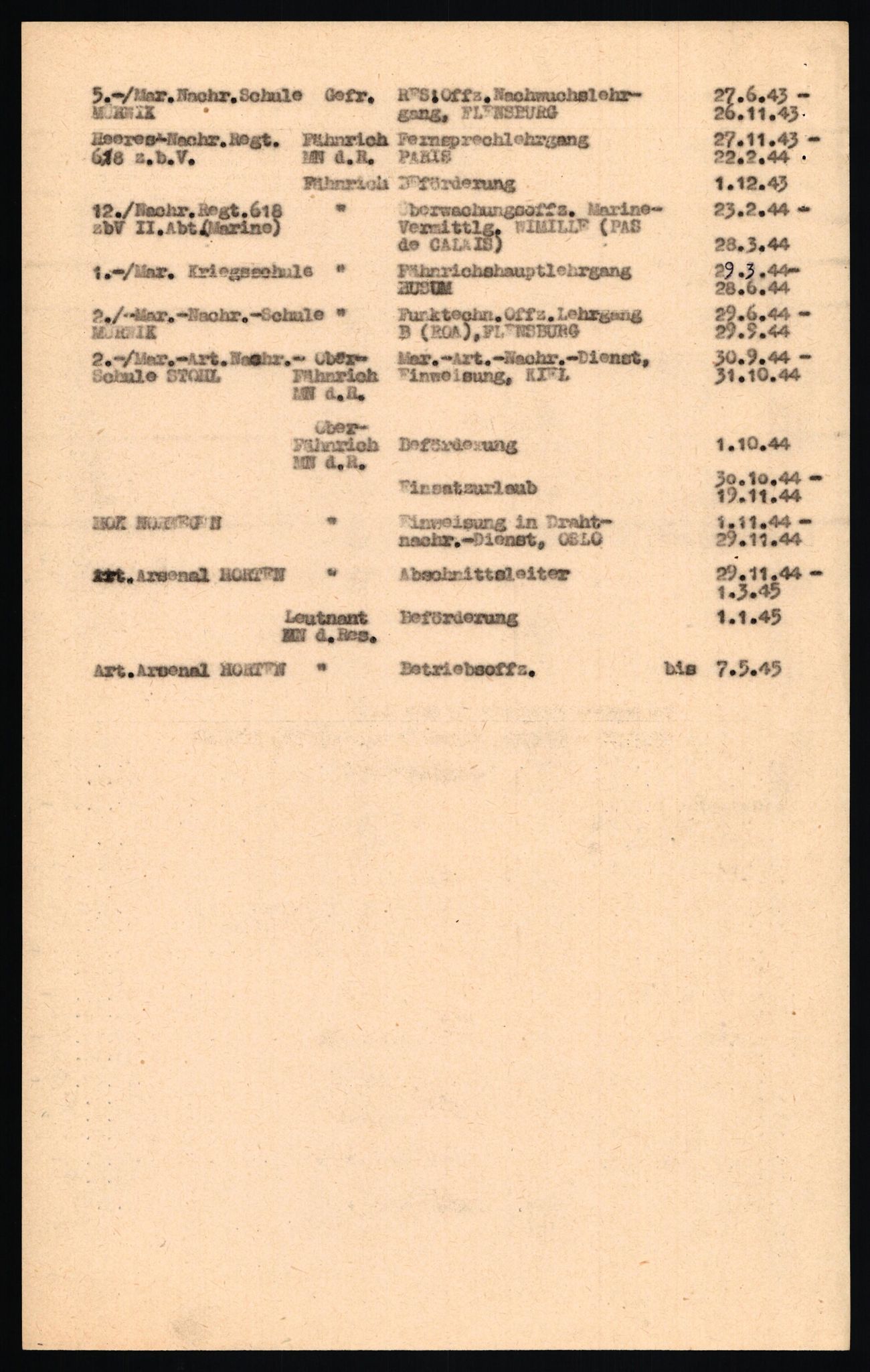 Forsvaret, Forsvarets overkommando II, RA/RAFA-3915/D/Db/L0021: CI Questionaires. Tyske okkupasjonsstyrker i Norge. Tyskere., 1945-1946, p. 381