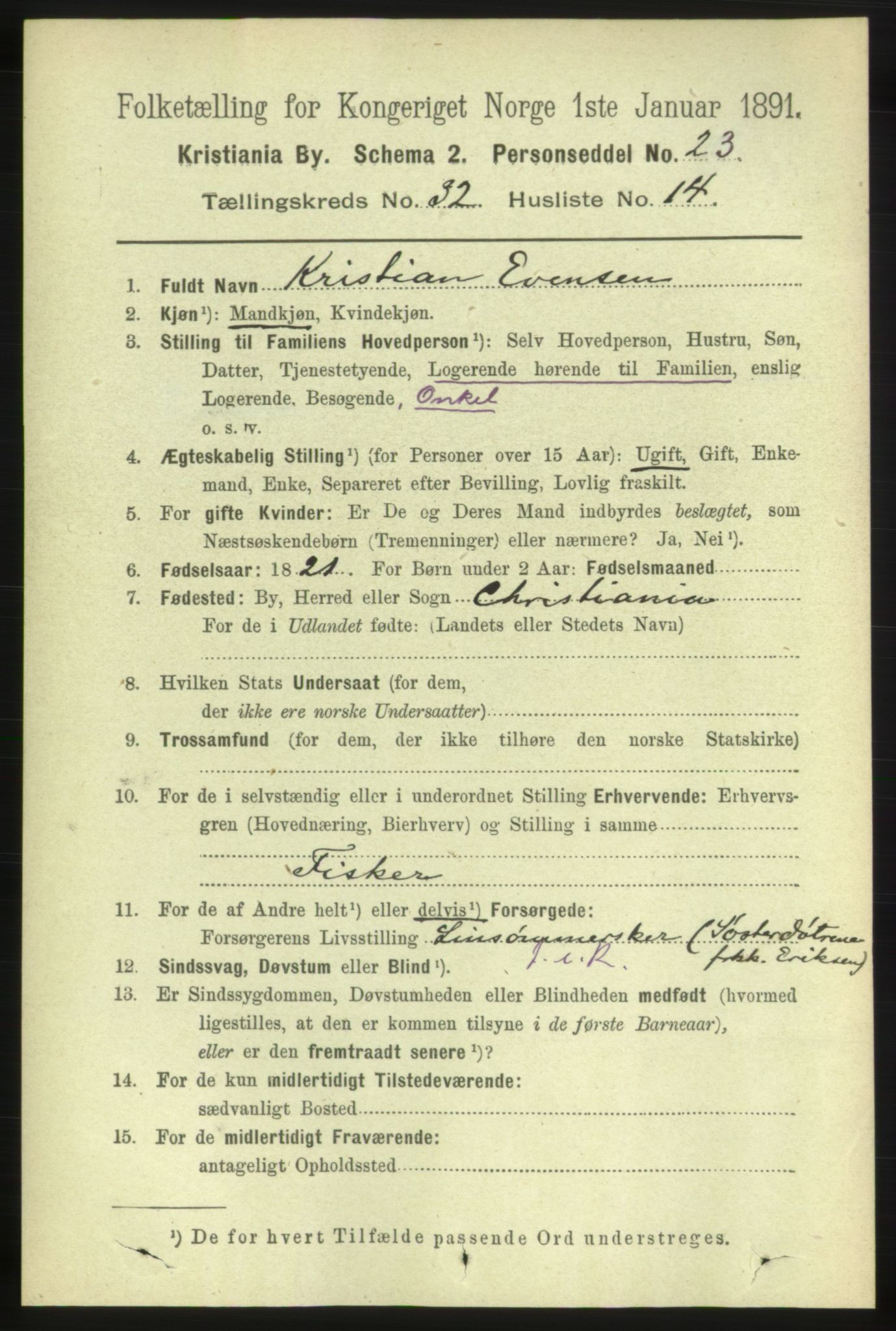 RA, 1891 census for 0301 Kristiania, 1891, p. 17229